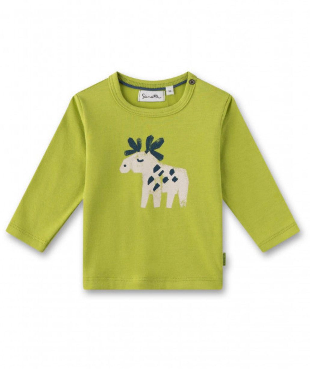 Sanetta PURE Langarmshirt Baby Langarmshirt aus 100 % Baumwolle mit Elchmotiv