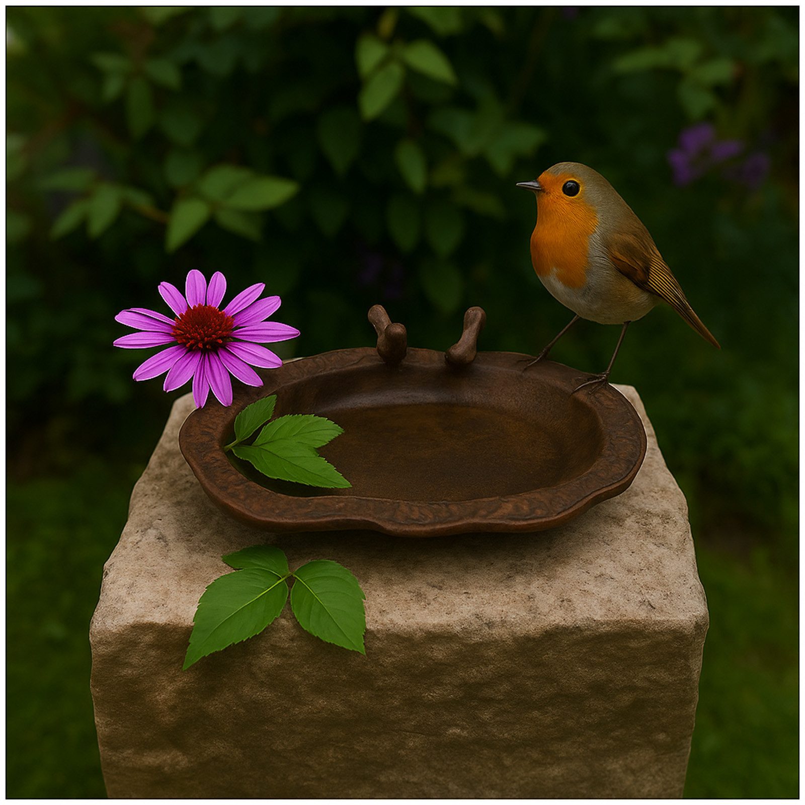 HTI-Living Vogeltränke Dekorative Vogeltränke aus Metall braun, Vogelbad Fu günstig online kaufen