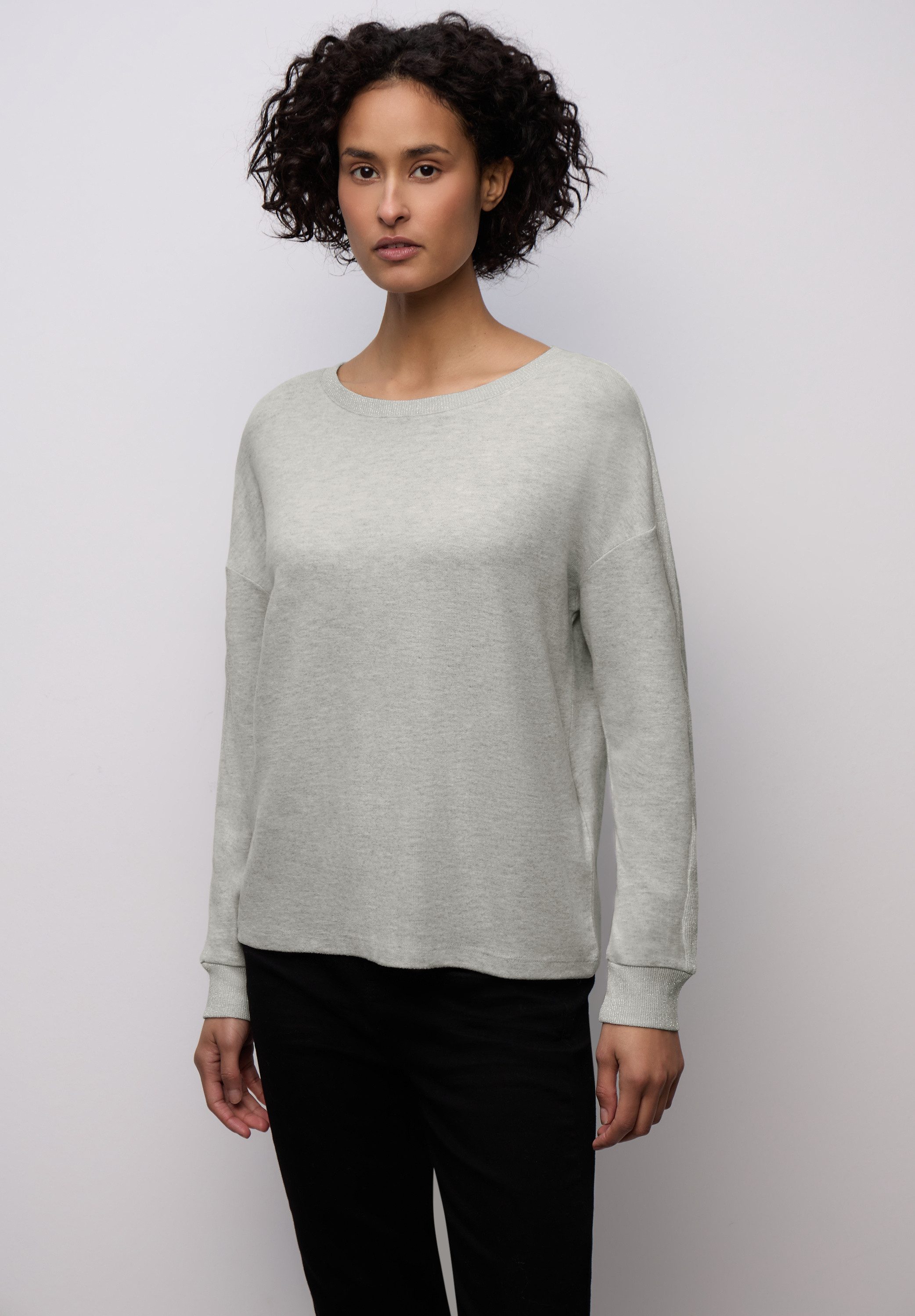 STREET ONE Langarmshirt mit Glitzerdetails