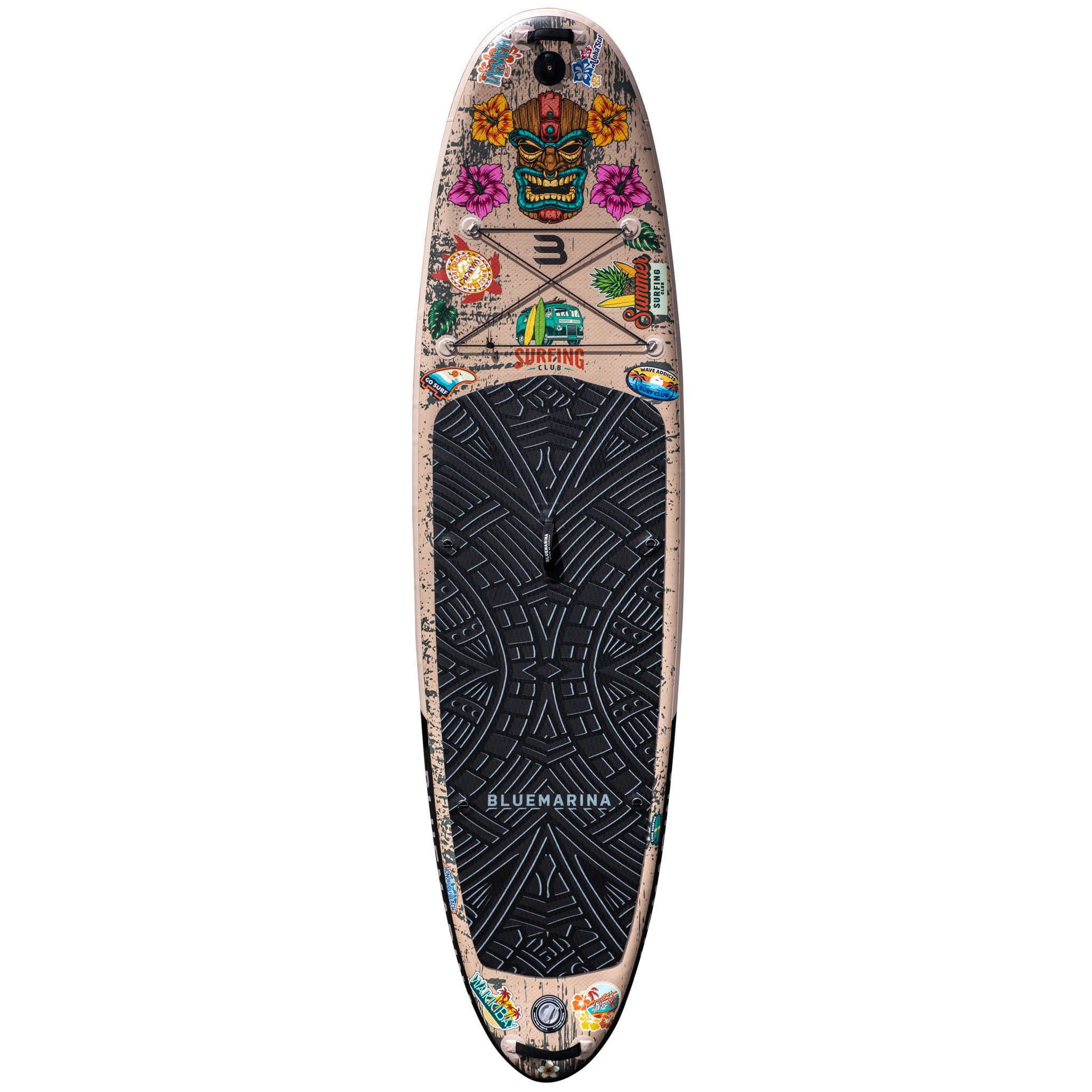 Bluemarina SUP-Board Tiki, Stand Up Paddle aufblasbar mit Paddel, SUP, 5J Garantie, (Stand Up Paddle, SUP), 5 Jahre Garantie, Stand Up Paddle, SUP, SUP Board