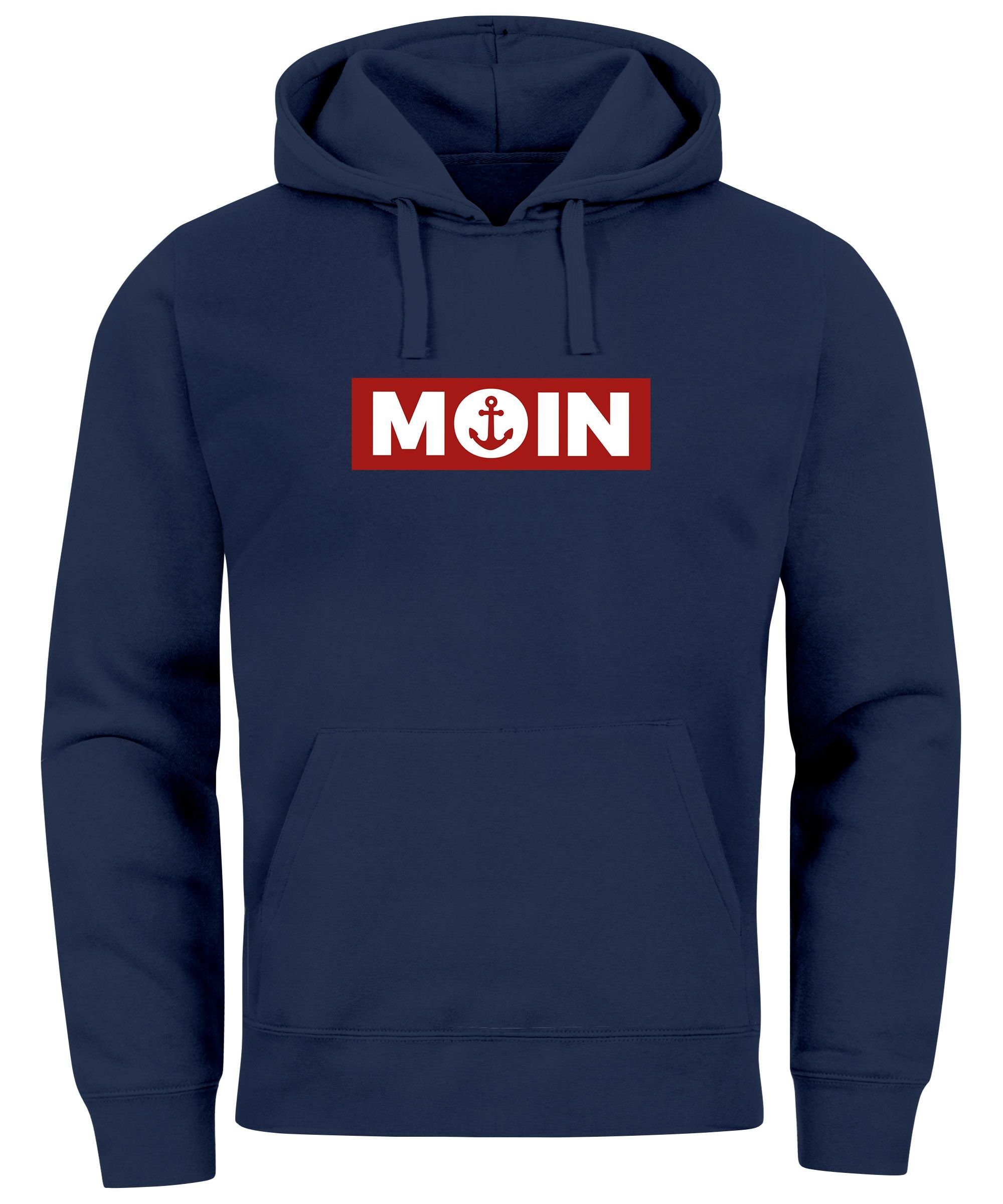 Neverless Hoodie Hoodie Herren Moin norddeutsch Morgen Anker Kapuzen-Pullov günstig online kaufen