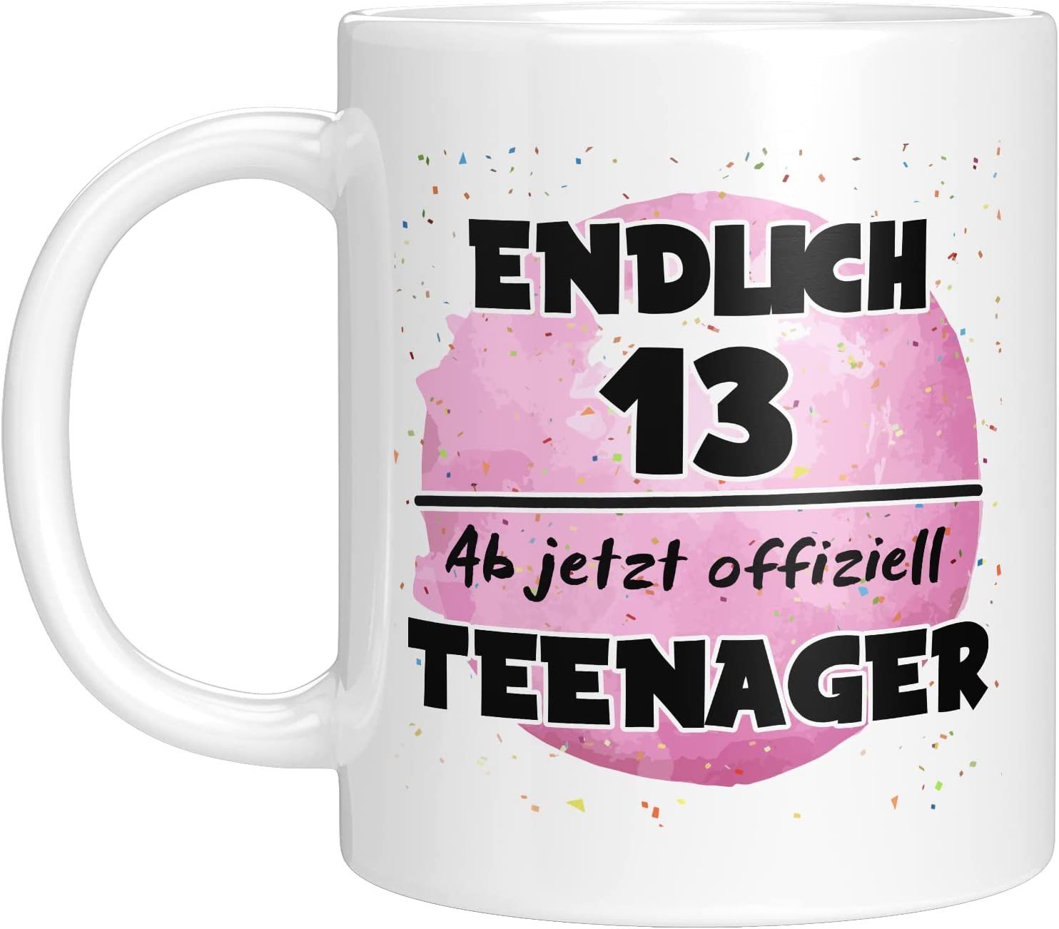 TassenTicker Tasse TASSENTICKER-Endlich 13. jetzt offiziell Ab Weiss 330ml Teenager-Geburtstag