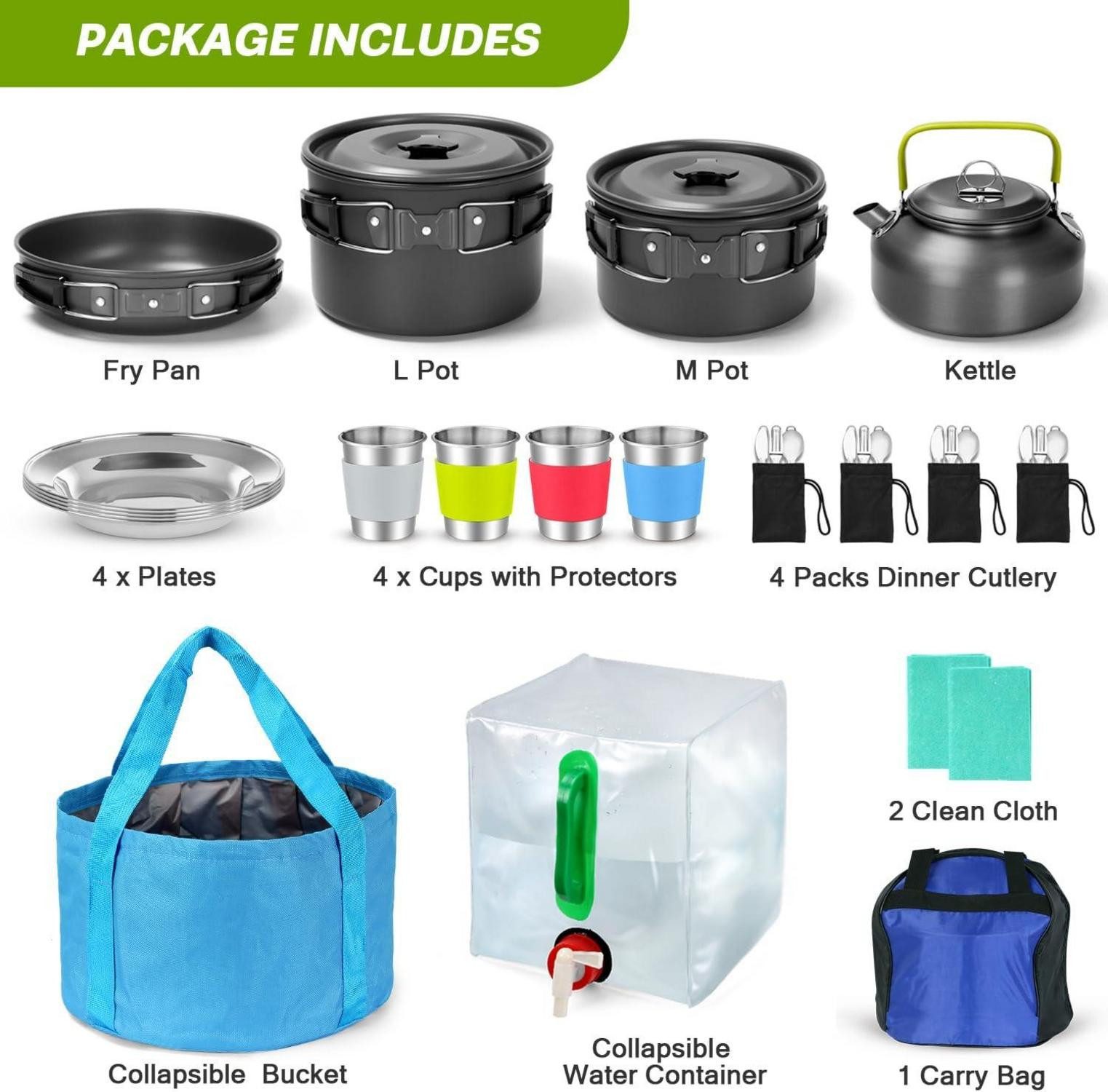 LuxusKollektion Campingstuhl Camping Geschirr Set 29-teilig günstig online kaufen