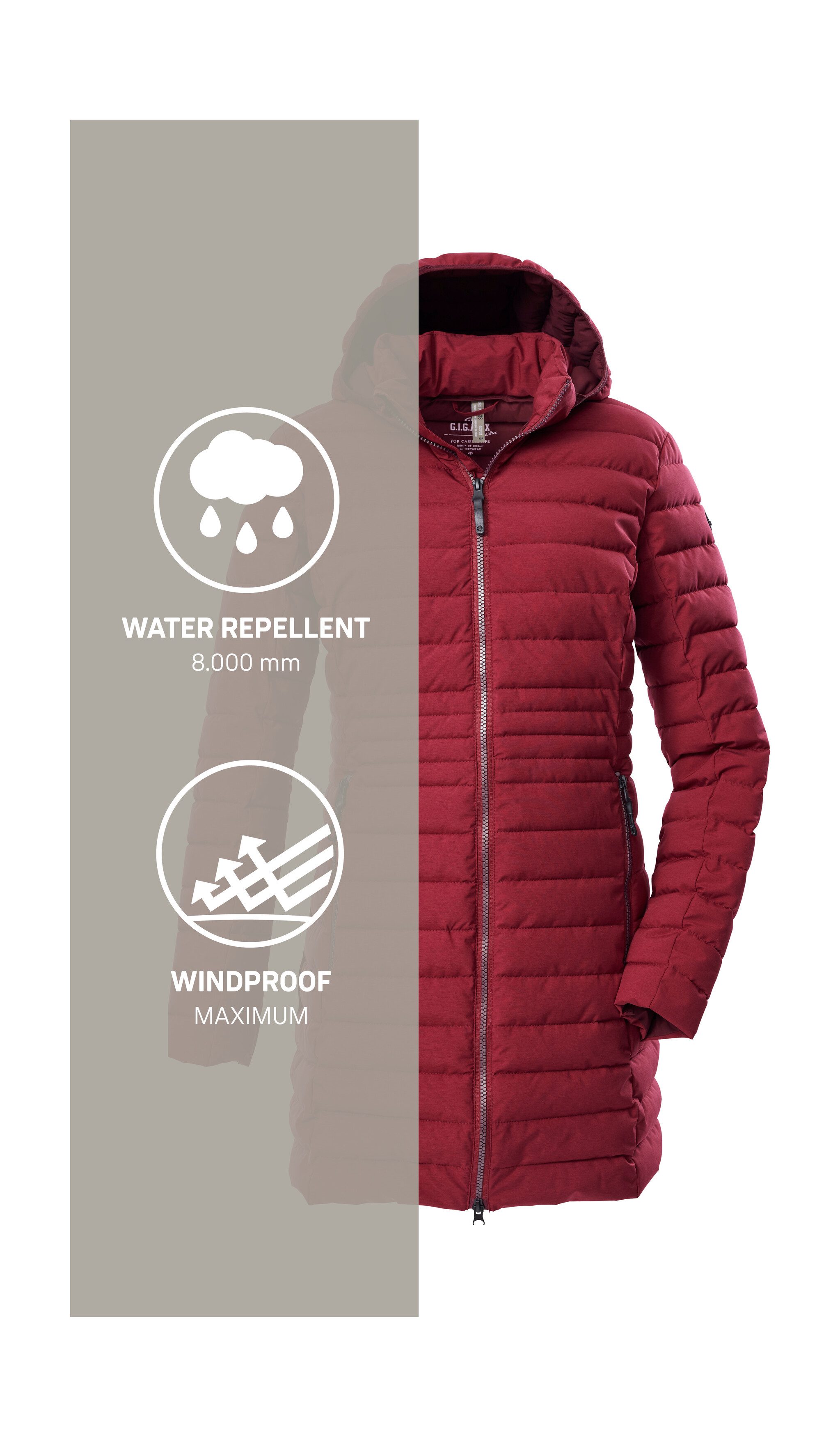 G.I.G.A. DX by killtec Steppmantel GW 77 WMN QLTD PRK Damen Funktionsparka: wasserabweisend, winddicht, atmungsaktiv