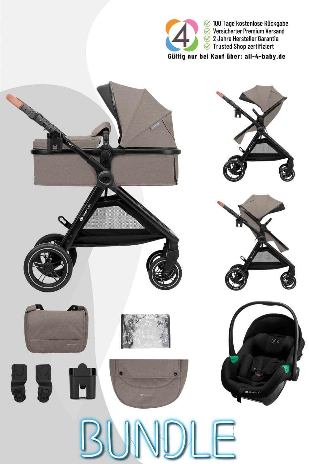 Kinderkraft Kombi-Kinderwagen Коляски 3in1 Esme Pro / Комбинированые детские коляски