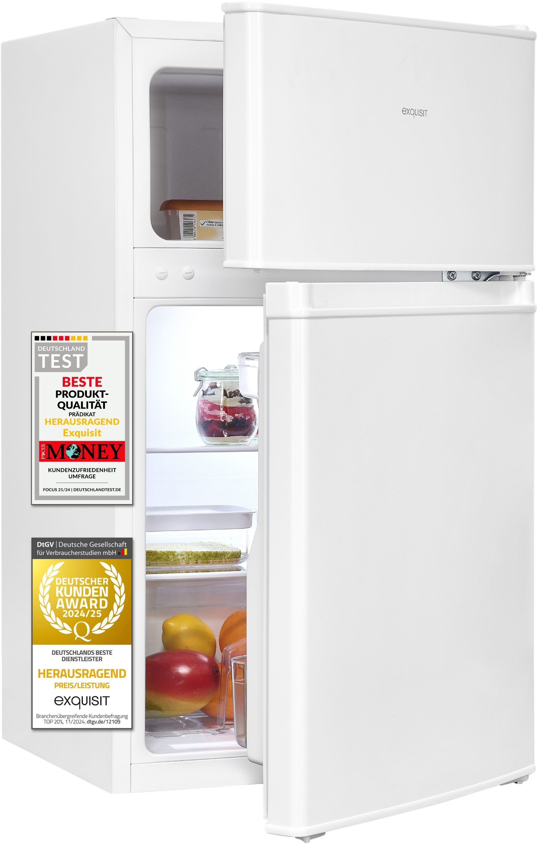 exquisit Kühl-/Gefrierkombination KGC90-30-E-040E weiss KGC90-30-E-040E weiss, 85 cm hoch, 47,5 cm breit