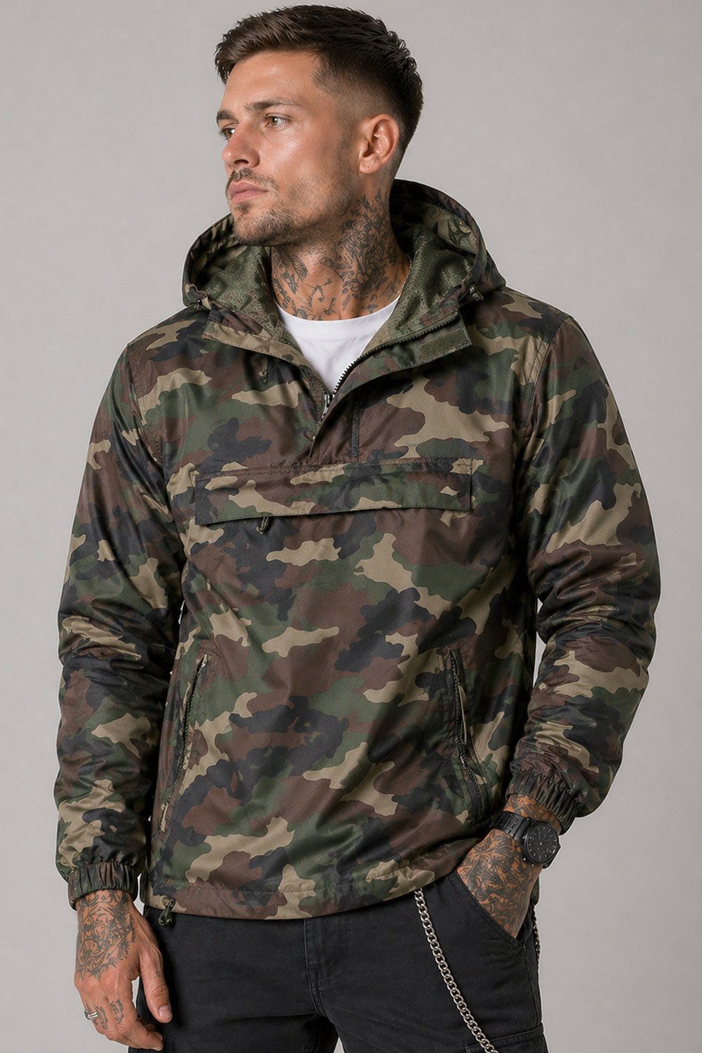 Brandit Allwetterjacke Herren Sommer Windbreaker Jacke US Version Perfekte Passform Hochwertige Verarbeitung,Wasserabweisend