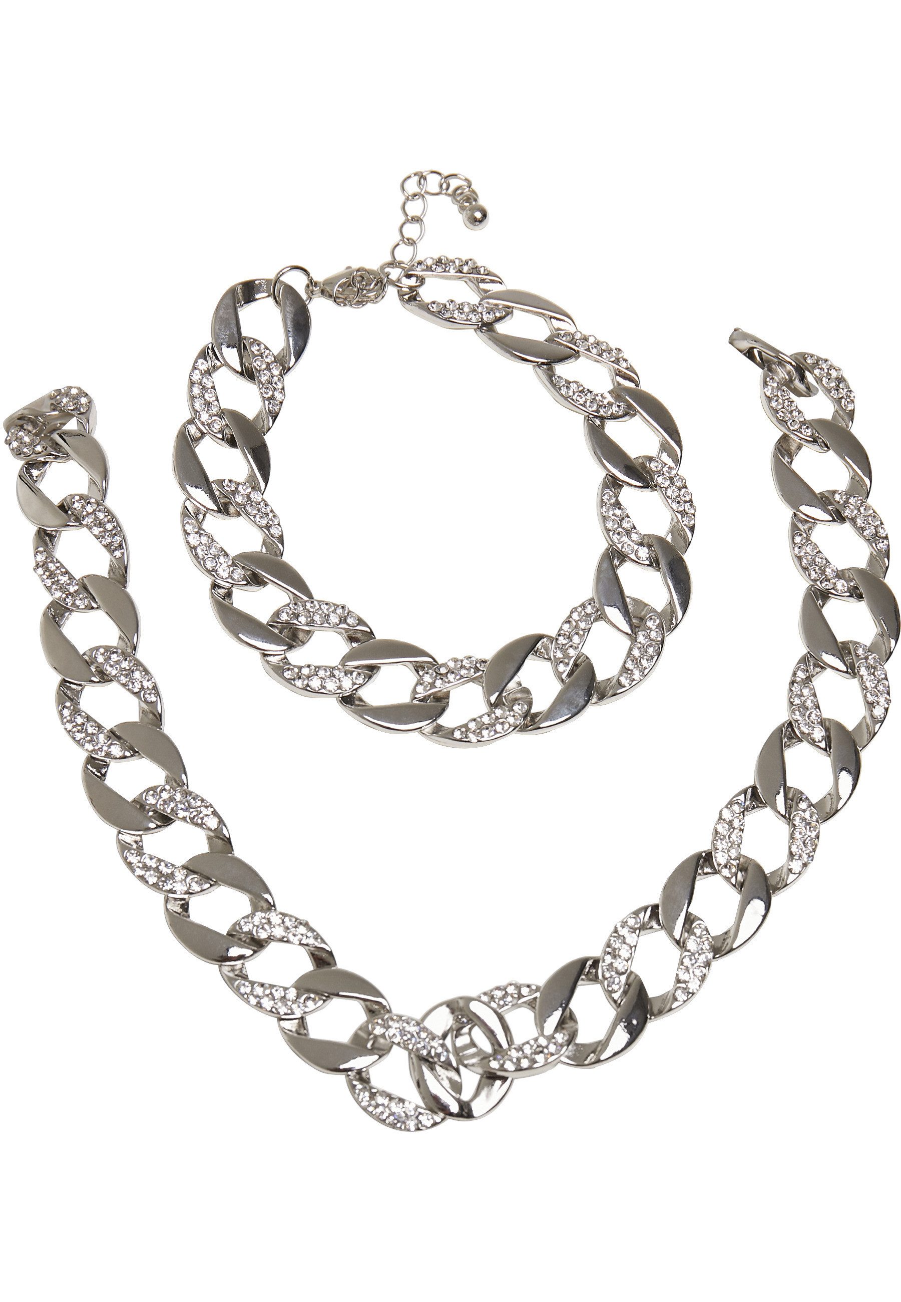 URBAN CLASSICS Bettelarmband Urban Classics Unisex Basic Diamond Necklace And Bracelet Set