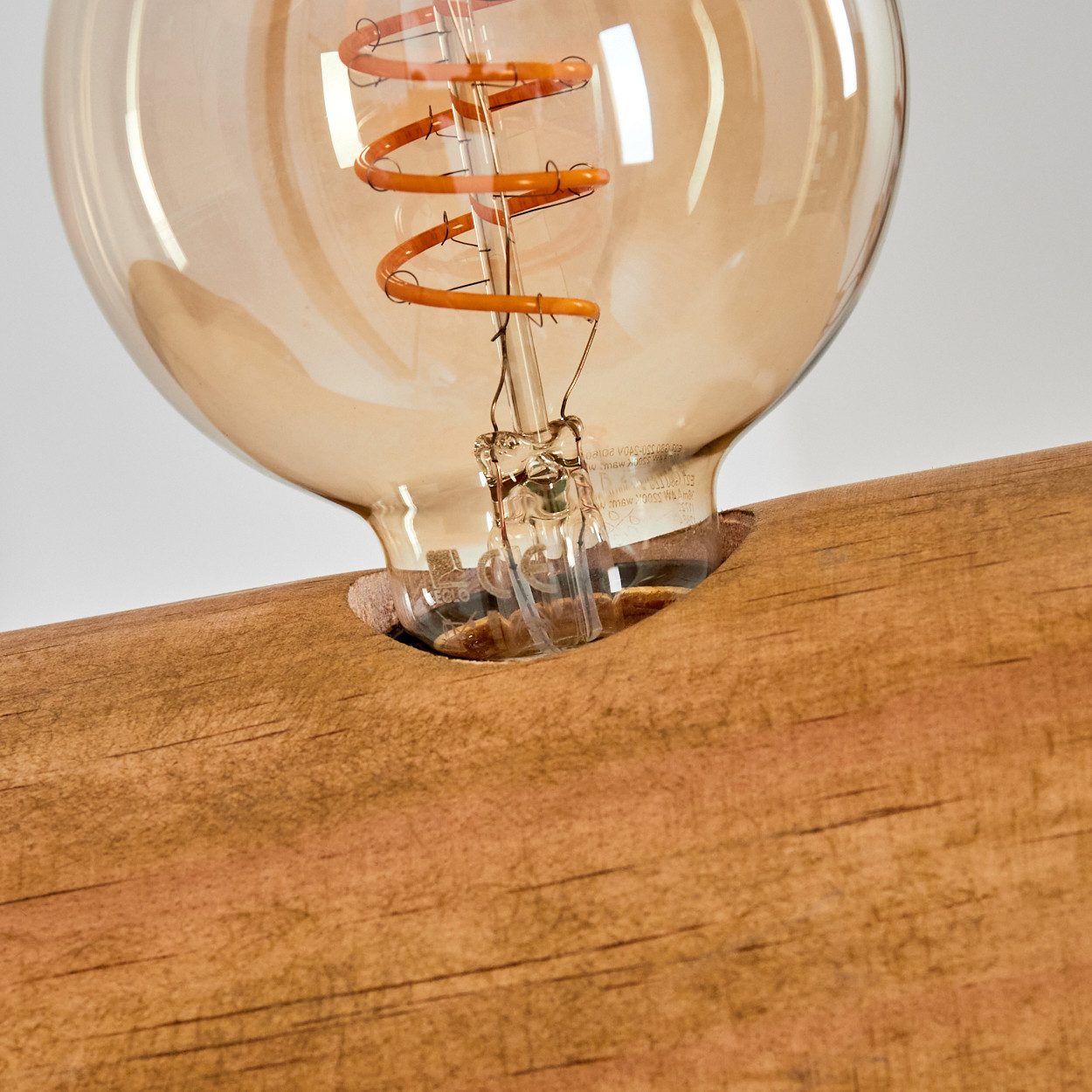 hofstein Wandleuchte Wandlampe aus Metall/Holz in Grau/Naturfarben, ohne Leuchtmittel, moderne Leuchte im Vintage/Industrial-Design mit Holzbalken, E27, Flur