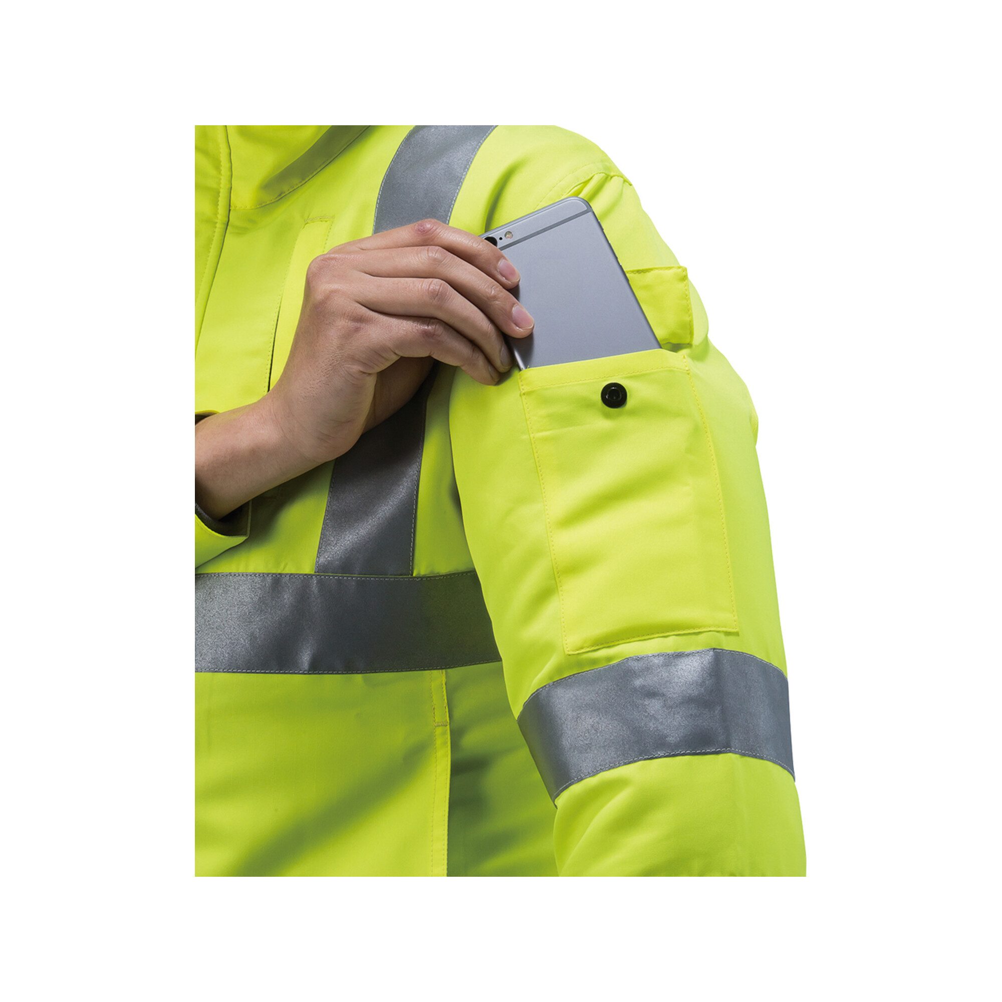 Makita Warnweste Makita Akku-Warnjacke, gelb Größe L (DFJ214ZL)