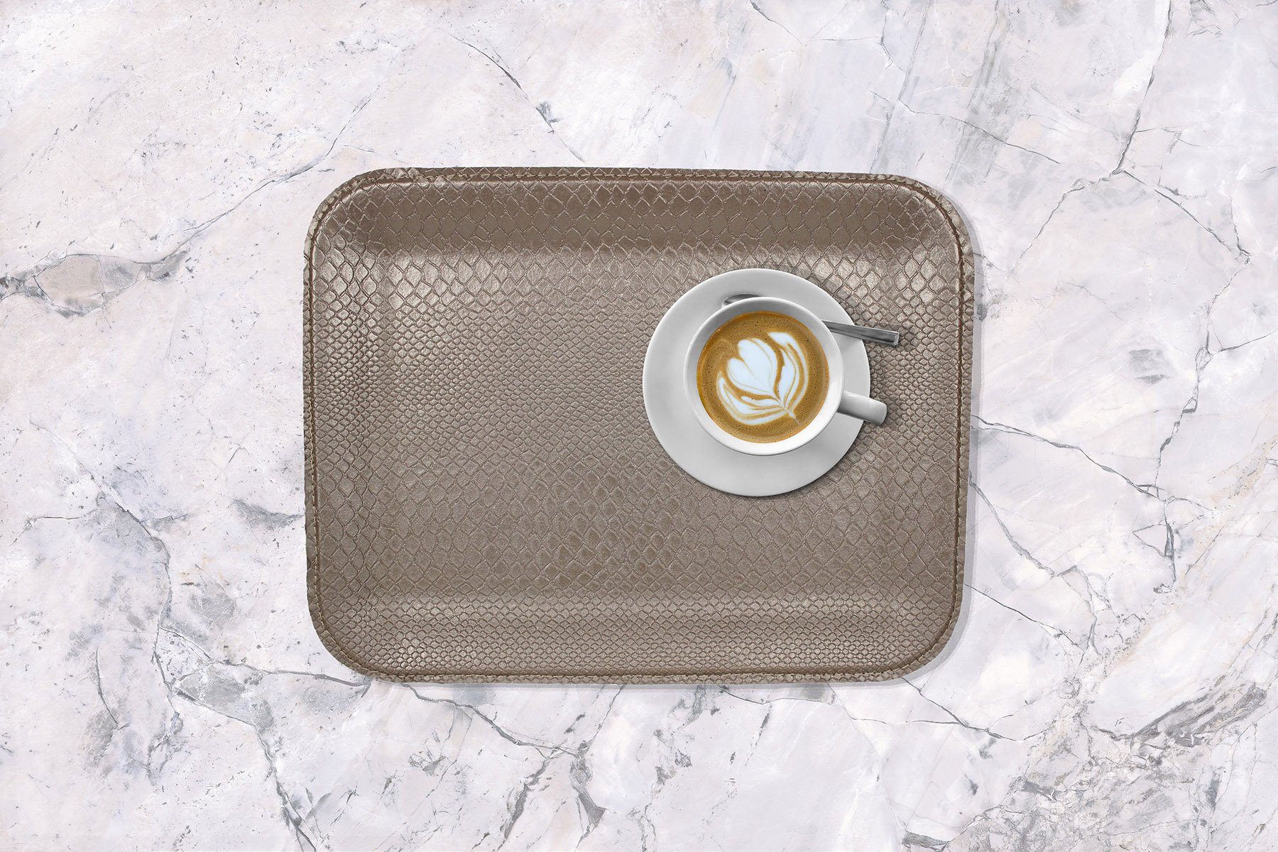 Tablett Tablett flach Reptil dunkelbraun für Kaffee Tee Serviertablett
