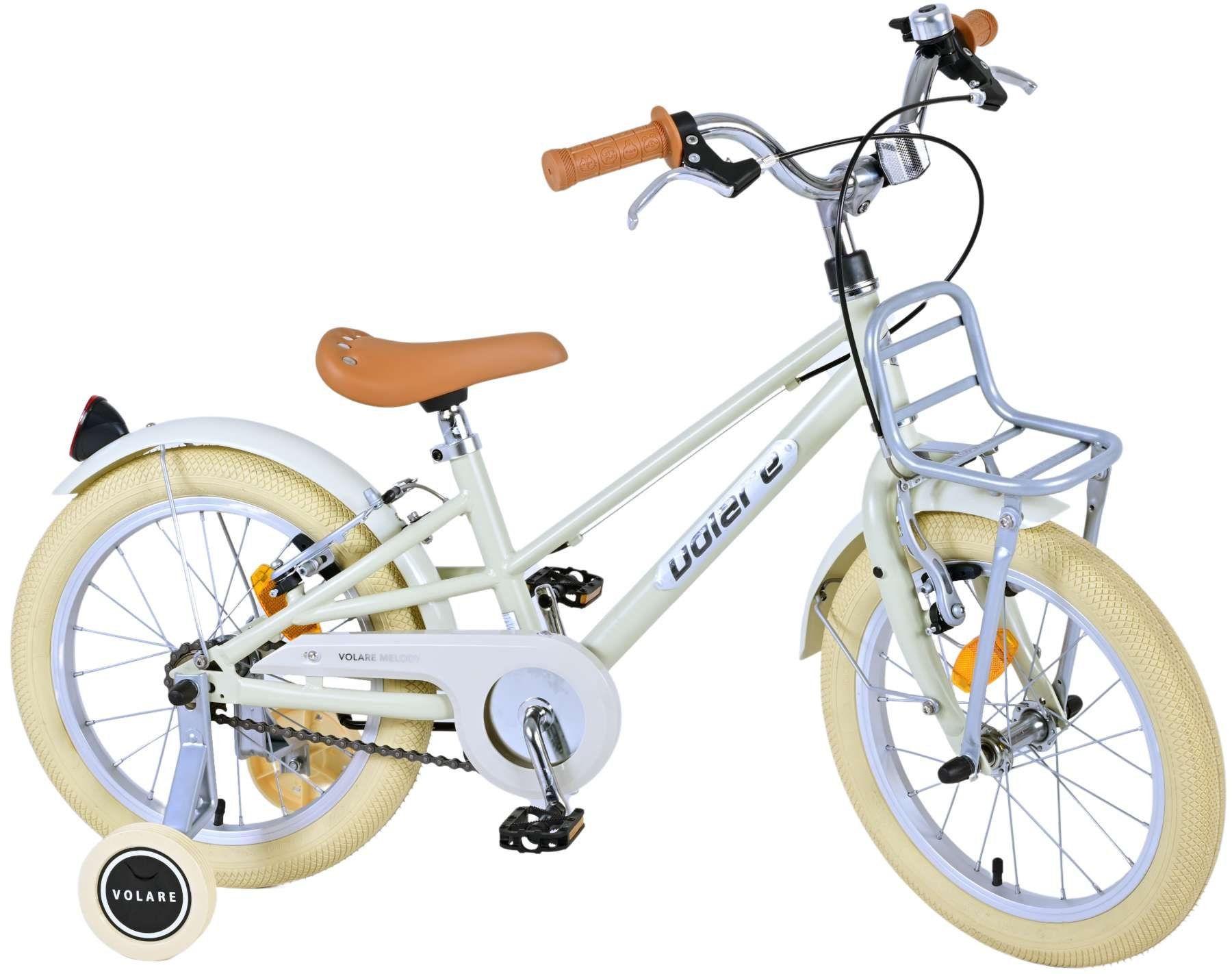 TPFSports Kinderfahrrad Volare Melody 16 Zoll mit 2x Handbremse, 1 Gang, (Mädchen Fahrrad - Rutschfeste Sicherheitsgriffe), Kinder Fahrrad 16 Zoll mit Stützräder Laufrad Mädchen Kinderrad