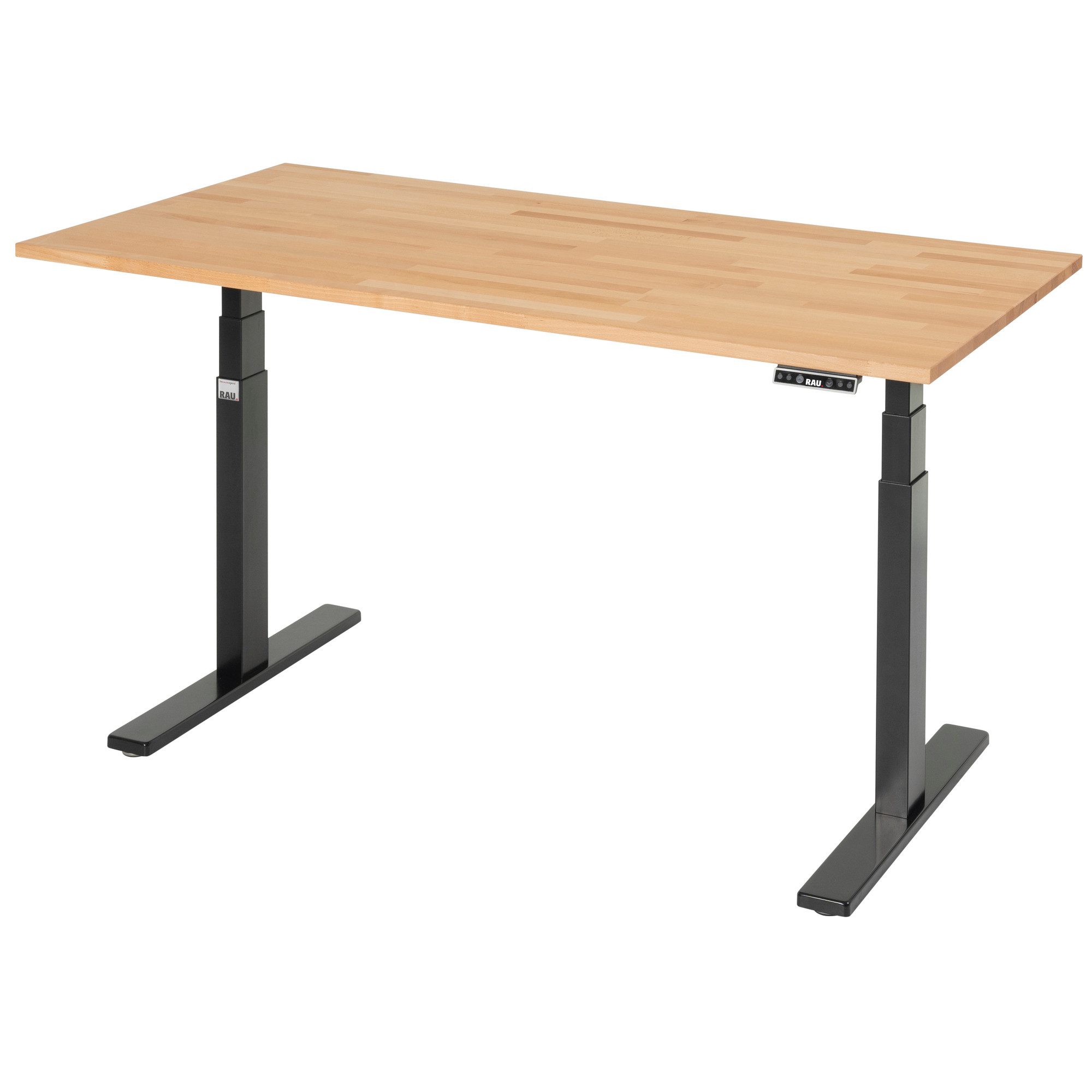 RAU Schreibtisch Schreibtisch adlatus 100 1500x800x650-1300 B-Platte schwarz