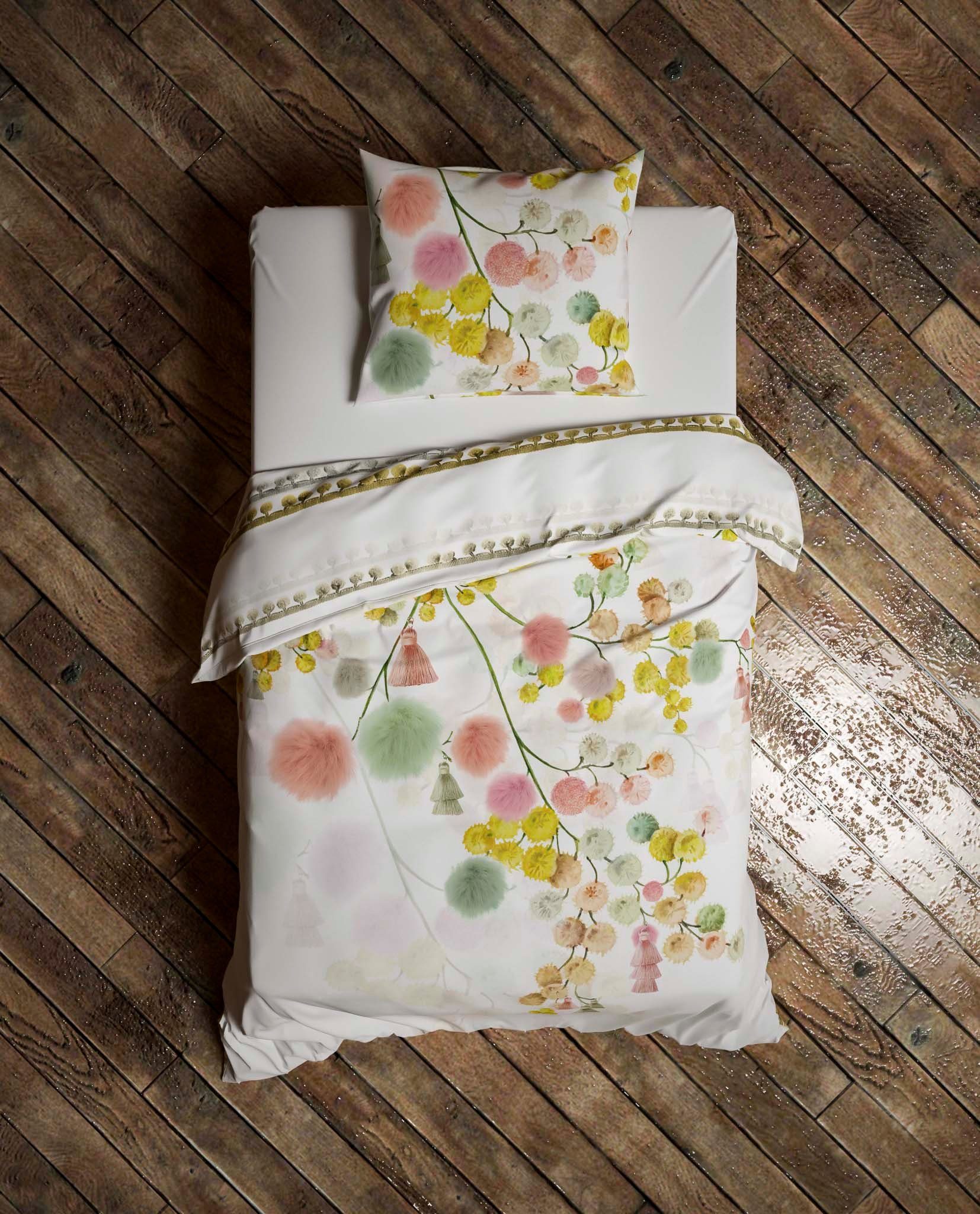 Heckett and Lane Bettwäsche Heckett & Lane Cotton Bettwäsche 135x200 Daniel multi bunt Bommel, Flanell, 2 teilig, dicht gewebte Qualität