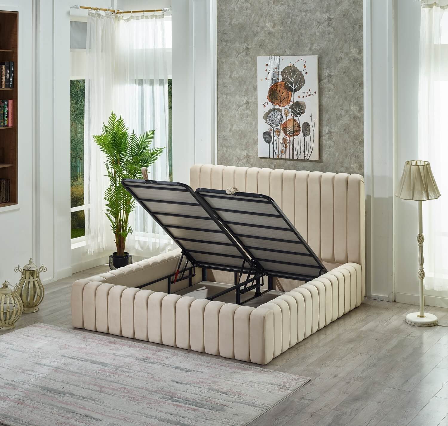 Ertex Polsterbett Bett 180x200 – Polsterbett mit Stauraum und Garantie, 2 Jahre Matratze