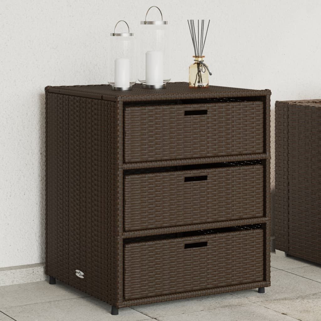 Thumbnail - vidaXL Gartenbox, Gartenschrank Braun 55x59x69 cm Poly Rattan