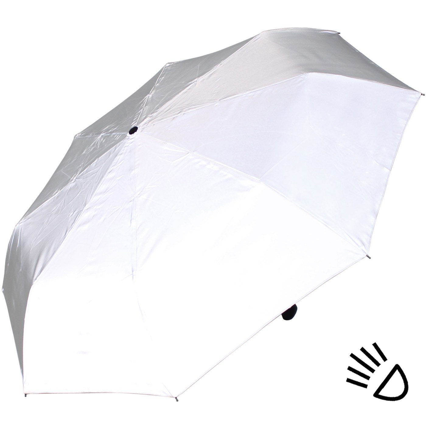iX-brella Taschenregenschirm First Class full reflective - mit Auf-Zu-Automatik, mit vollständig reflektierendem Dach und UV-Schutz