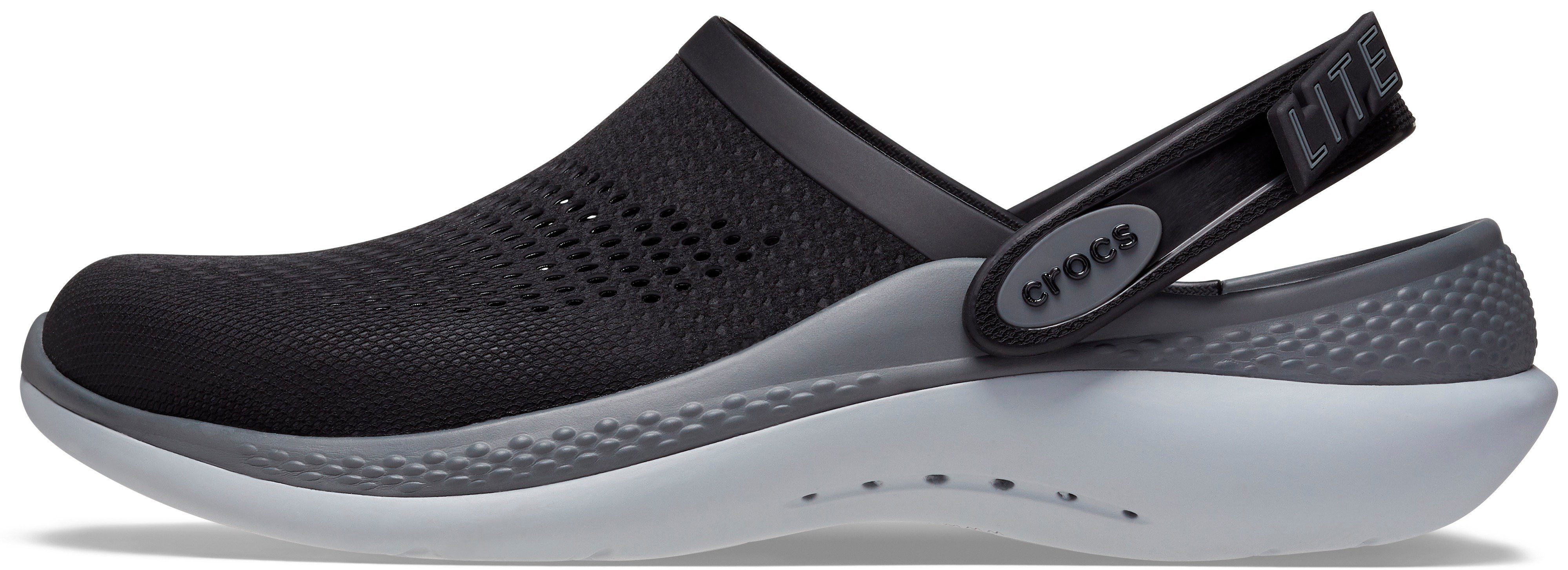 LiteRide schwarz-grau gepolsterter Innensohle Clog 360 Crocs mit