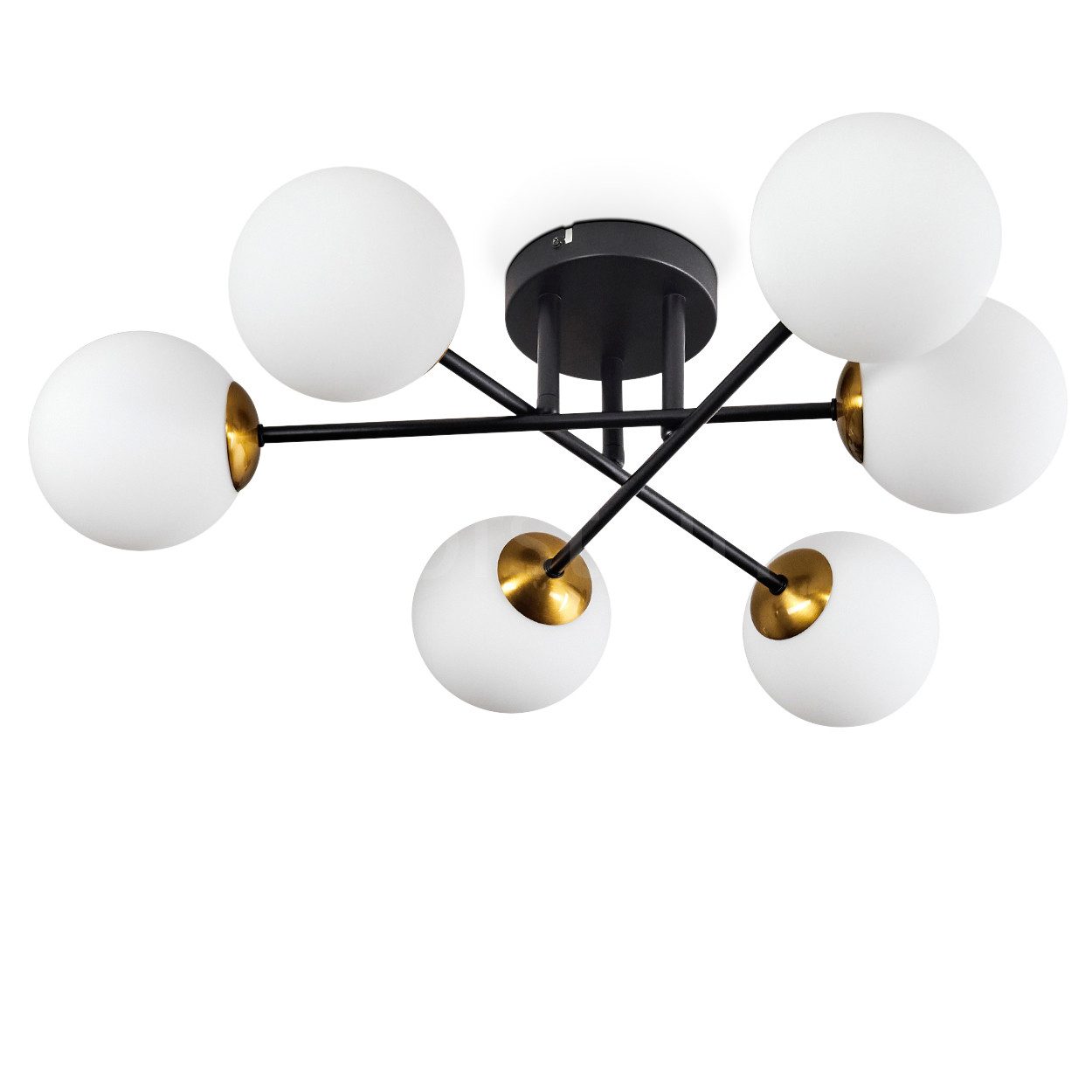 hofstein Deckenleuchte Deckenlampe aus Metall/Glas in günstig online kaufen