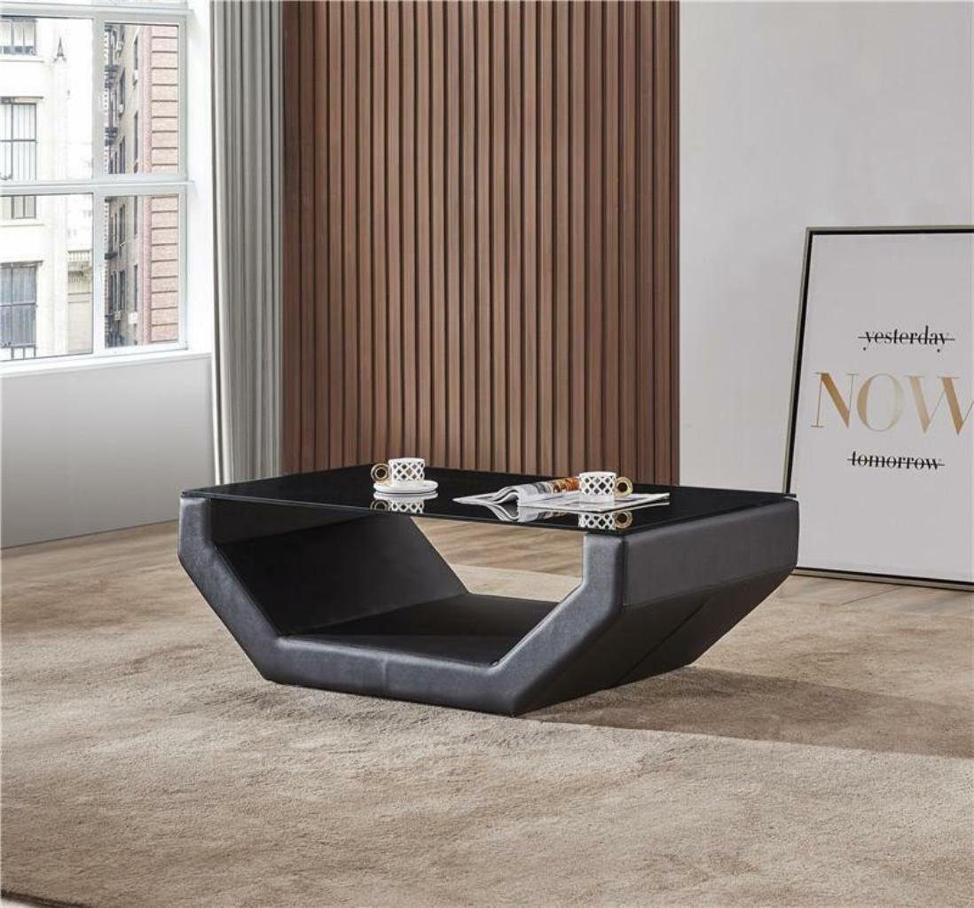 (1-St) Glas Sofort Couch Beistell Leder Tisch Design Couchtisch Couchtische Luxus JVmoebel Edler