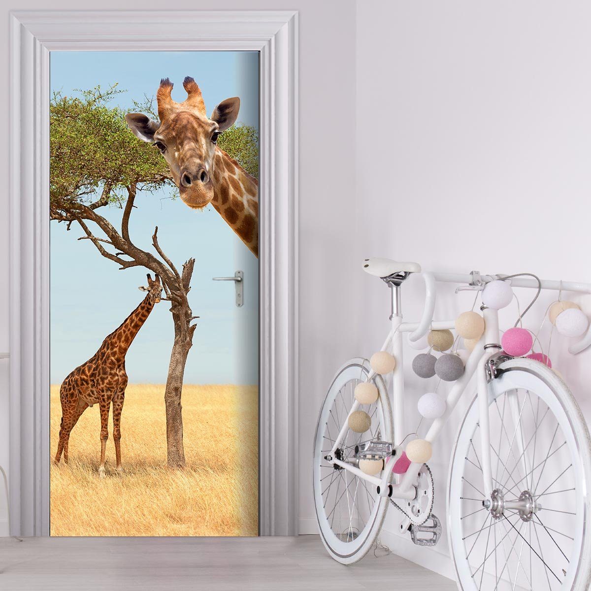 Stickerprofis Türtapete 100 Motive zur Wahl, GIRAFFE, Premiumklasse, selbstklebend