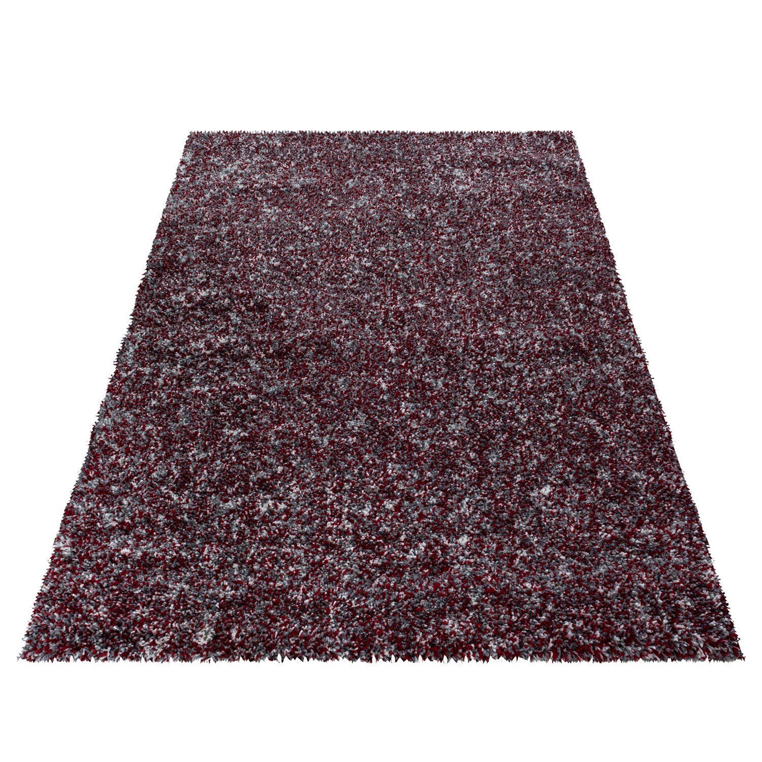 Florhöhe 30 mm, Hochflor-Teppich rechteck Rot Giantore,