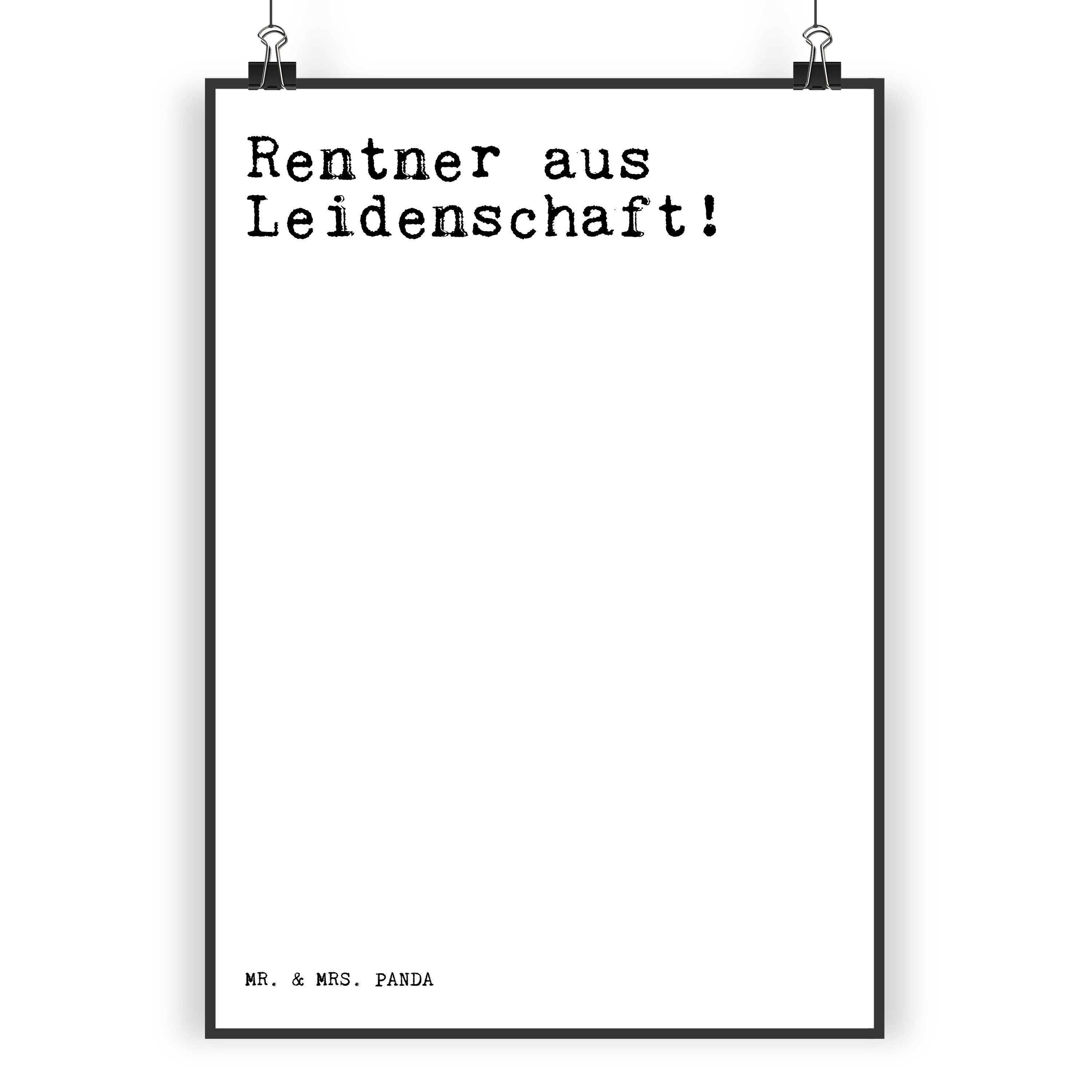 Mr. & Mrs. Panda Poster DIN A3 Rentner aus Leidenschaft! Weiß