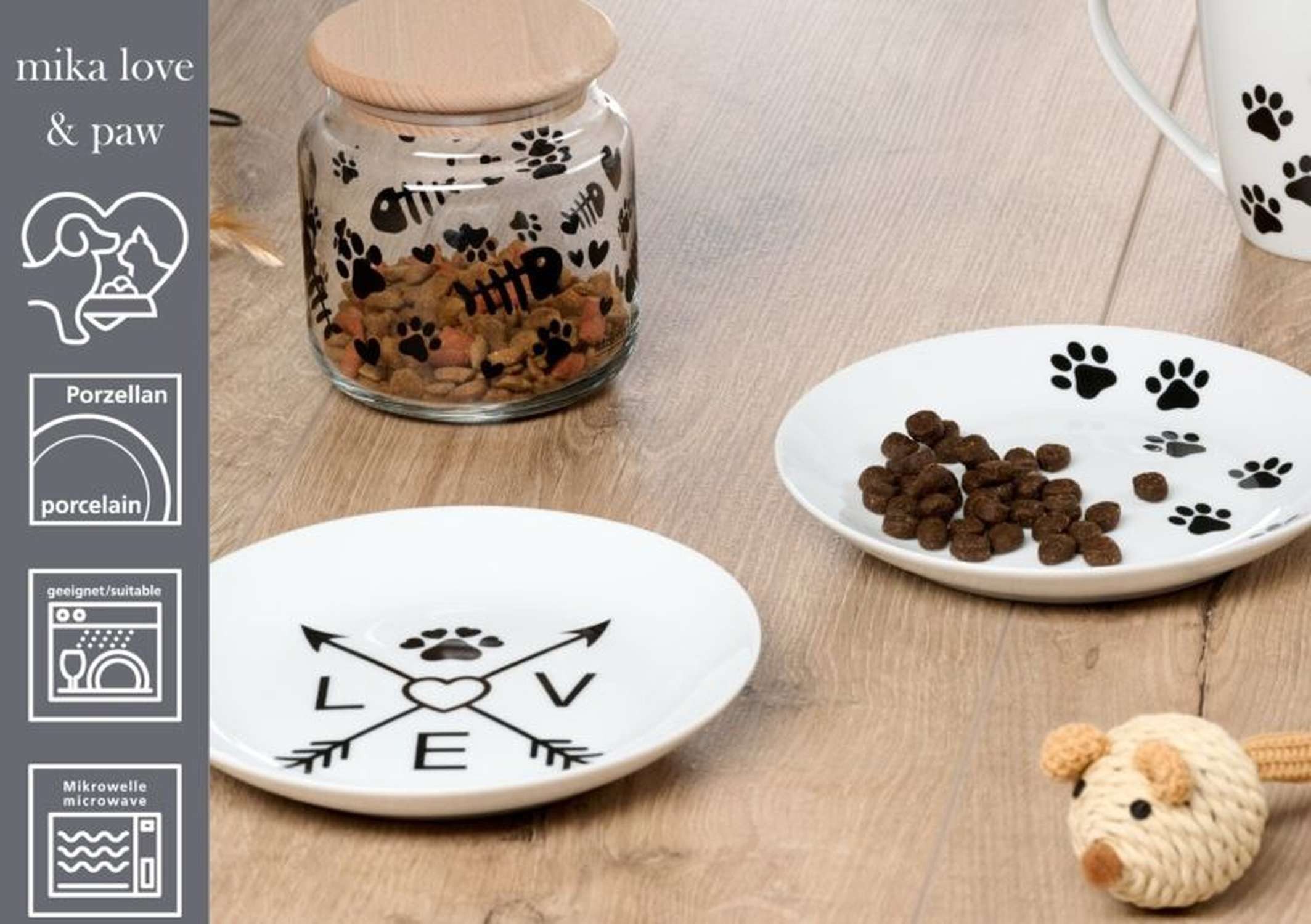 Ritzenhoff & Breker Futternapf Porzellan-Napf Mika Paw 16,5 cm mit Pfoten-Motiv, Porzellan