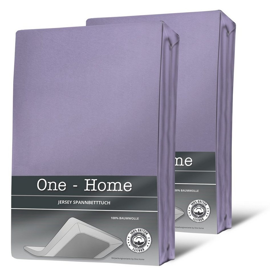 One Home Spannbettlaken Jersey, Jersey, Gummizug: rundum, (2 Stück), Double Pack mit Rundumgummizug, weich