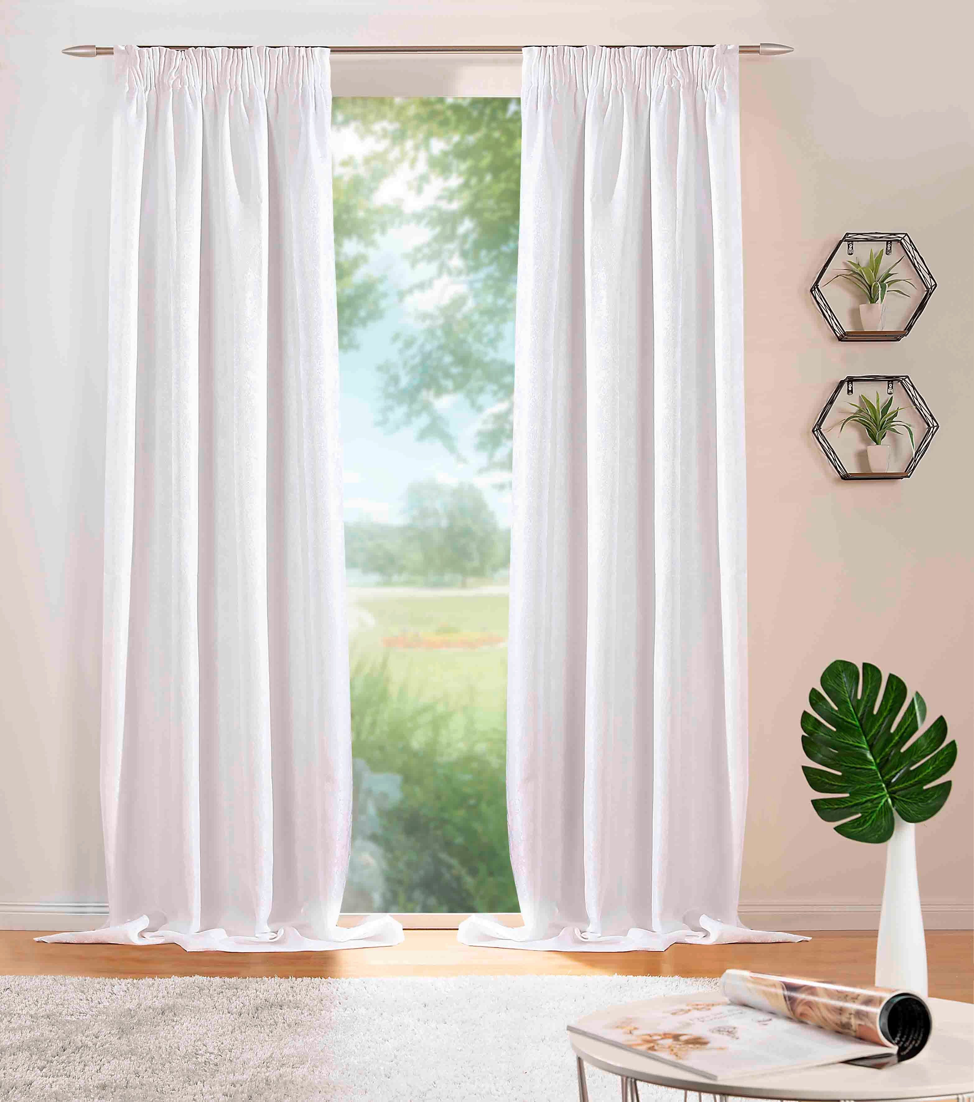 DecoHome24 Gardine Brillant Meliert, Kräuselband (2 günstig online kaufen