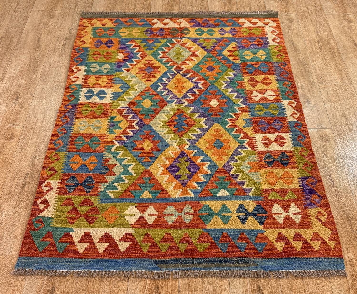 Rug Studios Teppich KELIM ORIGINAL HANDGEARBEITET, Rechteckig, Höhe: 5 mm, Handgefertigt, 130 x 170 cm, Multi