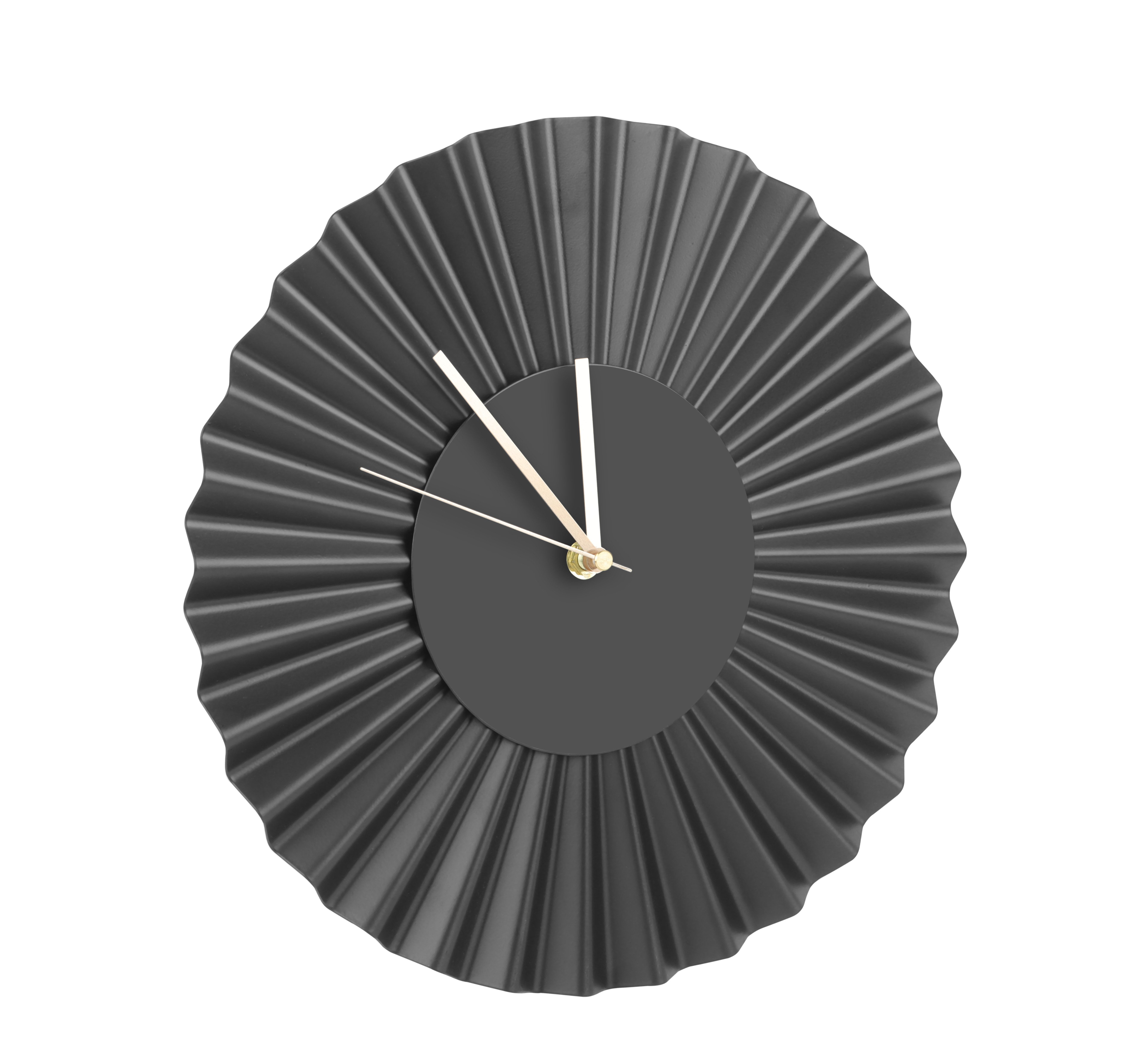 Northpoint Wanduhr Design Edelstahl Fächer Wanduhr- gewelltes Metall Wanduhr