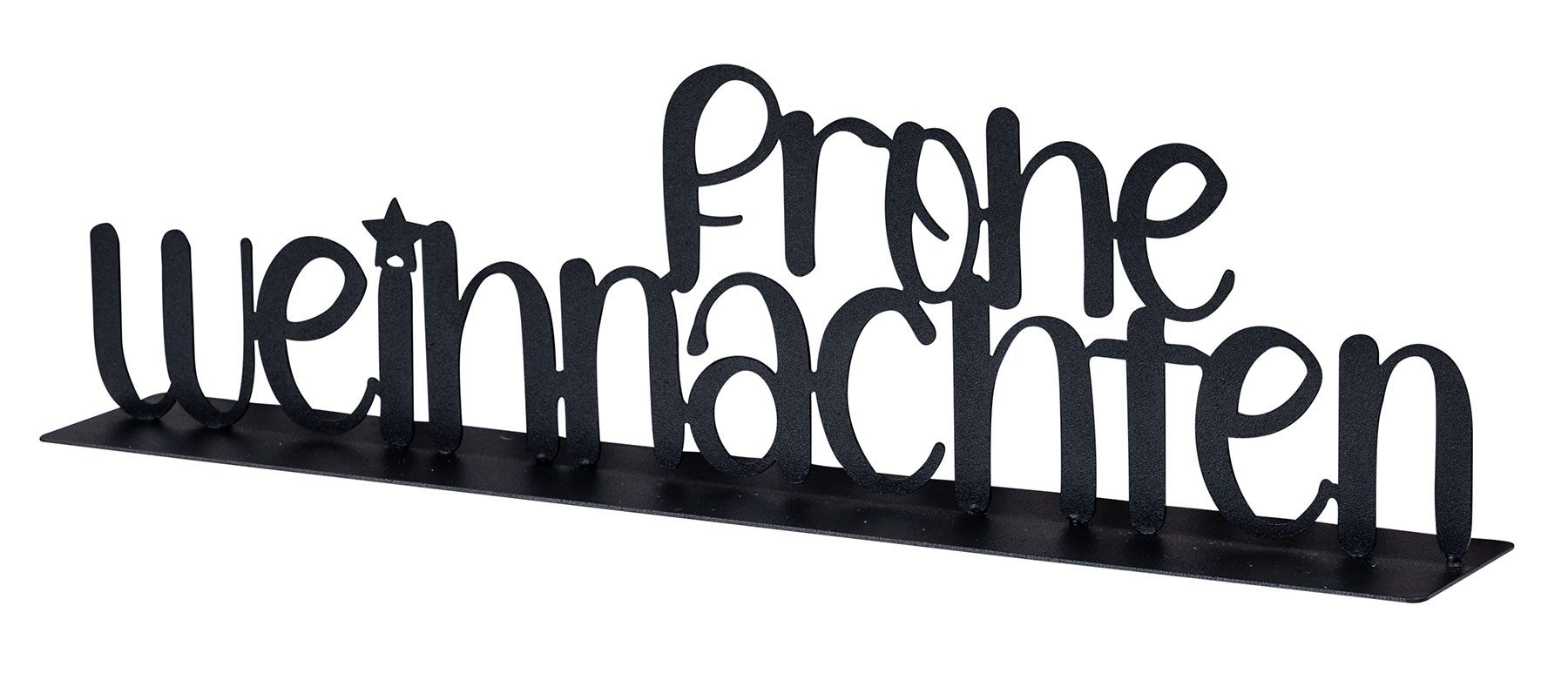 Levandeo® Deko-Schriftzug, Aufsteller Frohe Weihnachten 38cm Metall Schwarz günstig online kaufen