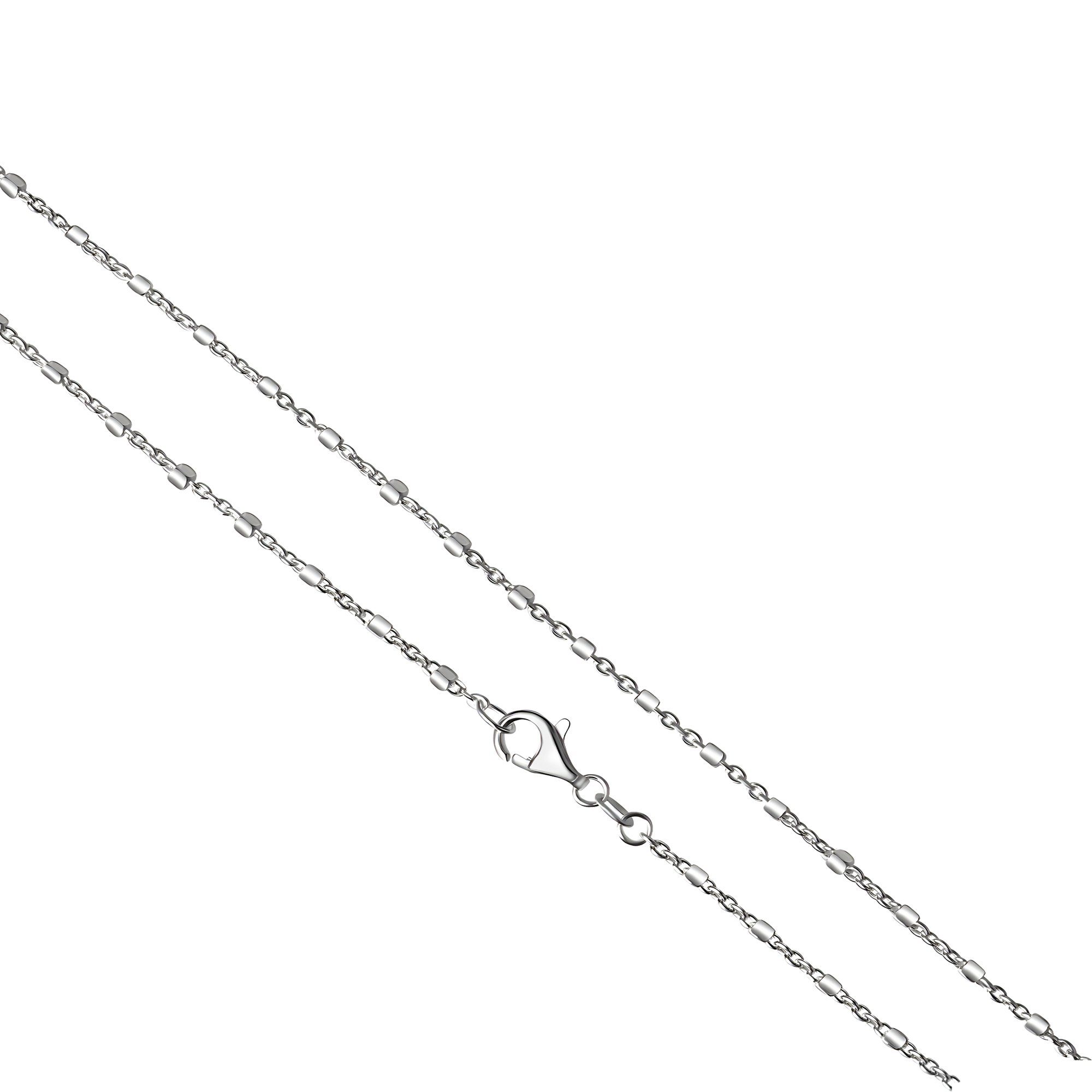 Collierkettchen 925/- Sterling Silber weiß Würfelelemente 50 cm