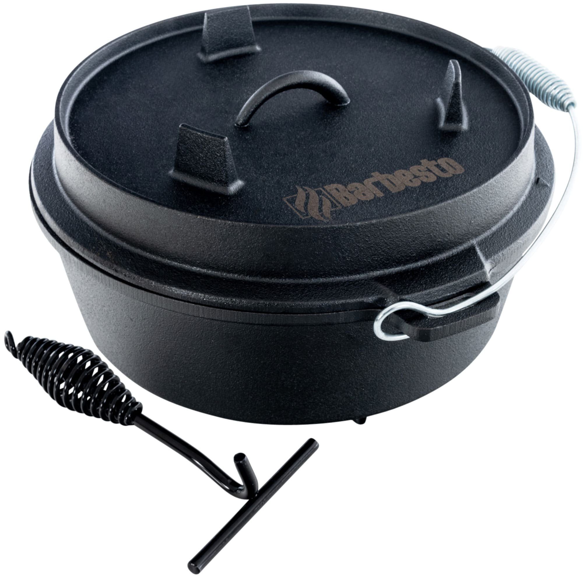 CLP Grilltopf Dutch Oven, Feuertopf Set aus Gusseisen