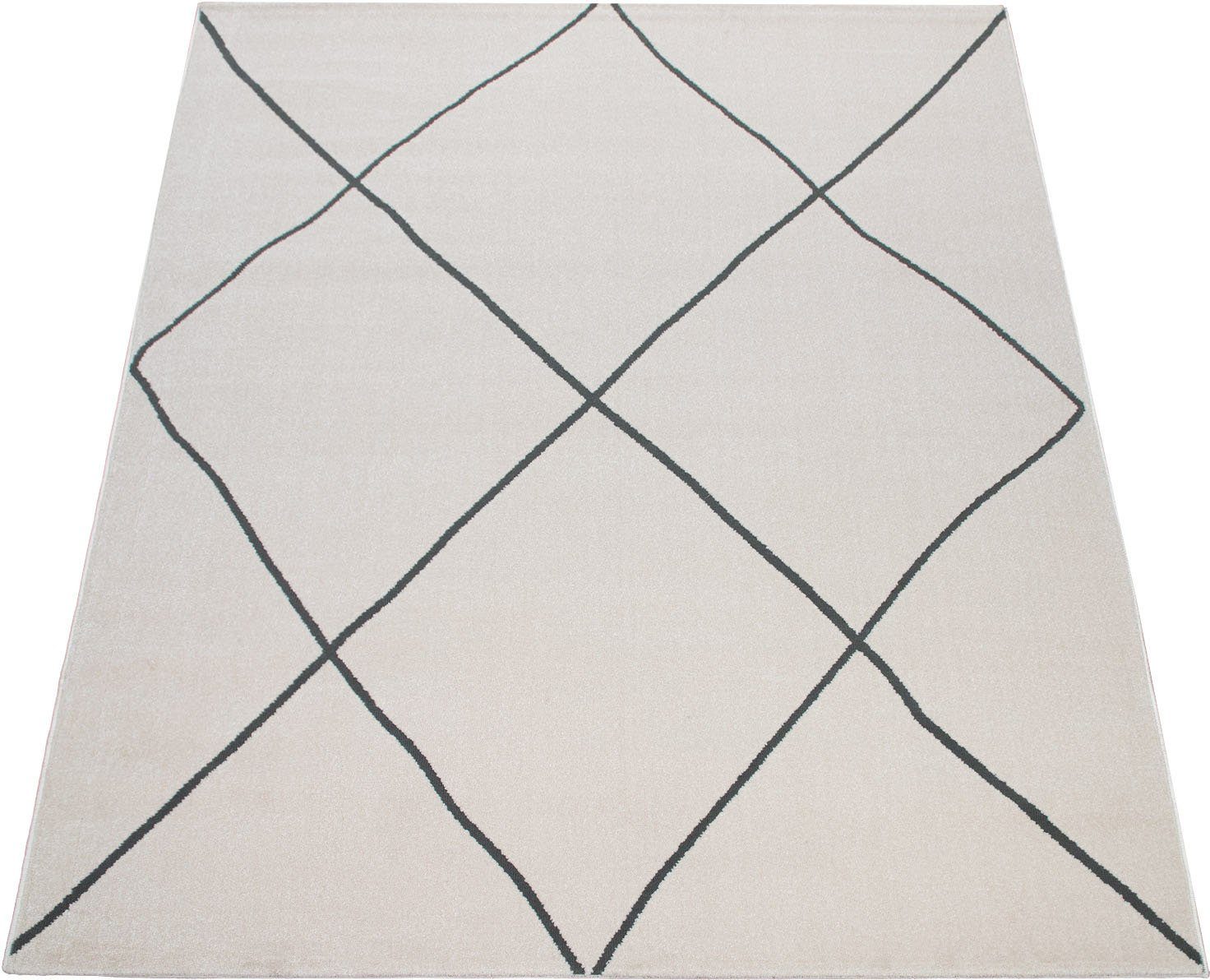 Paco Home Teppich Haral 787, rechteckig, Höhe: 9 mm, Kurzflor, Scandi Design, Rauten Motiv