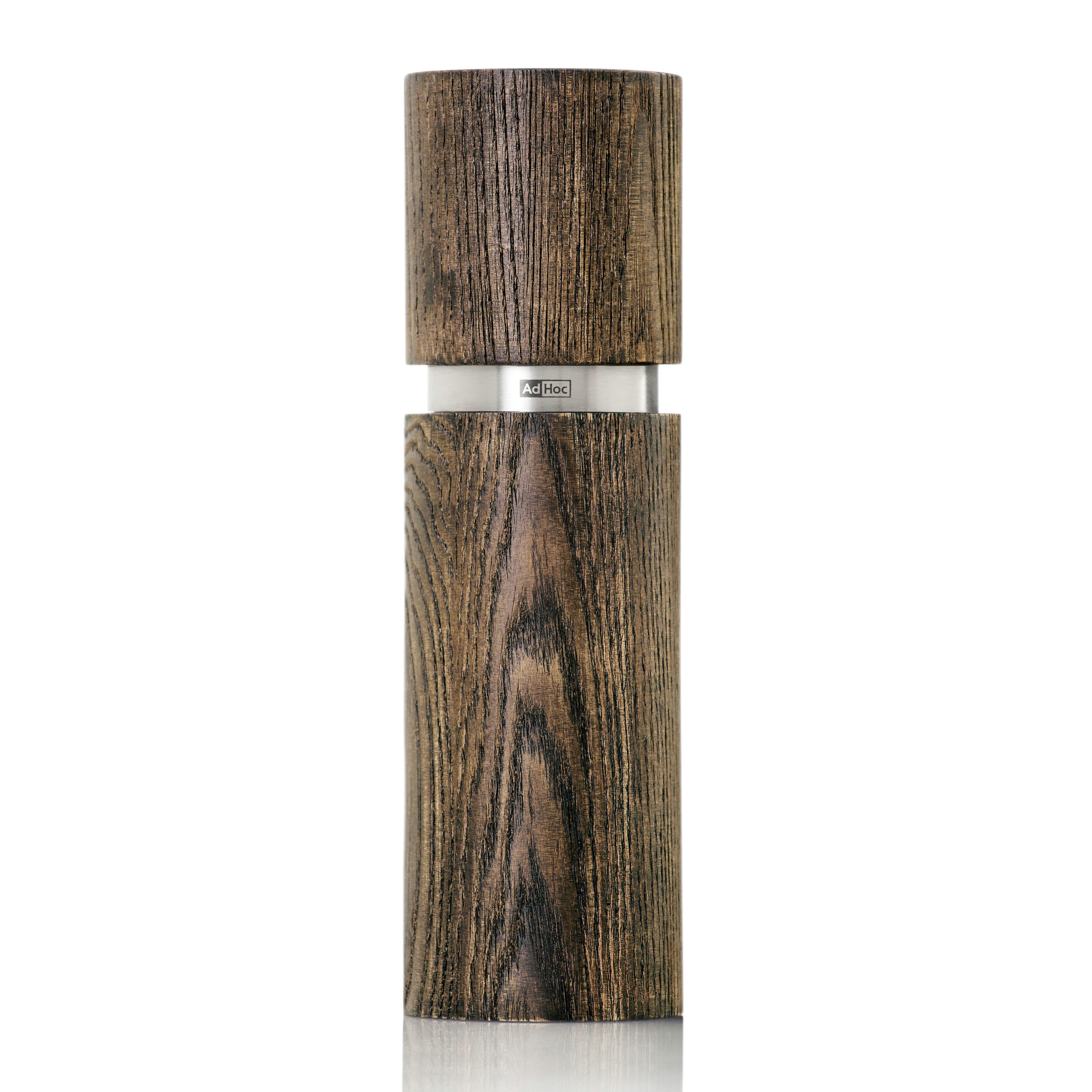 AdHoc Salz-/Pfeffermühle Textura Antique 20 cm manuell, Keramik-Mahlwerk, Eschenholz