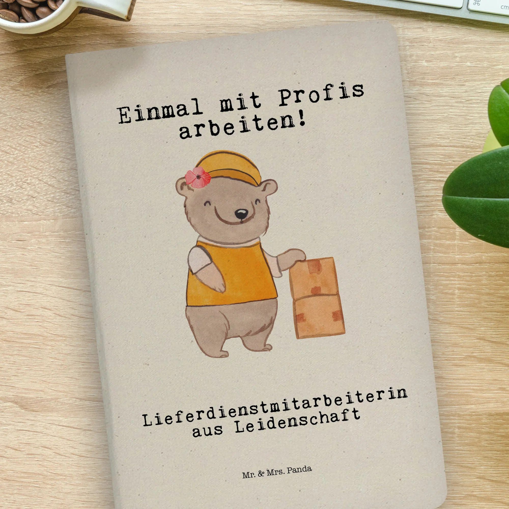 Thumbnail - Mr. & Mrs. Panda Notizbuch Lieferdienstmitarbeiterin Leidenschaft - Transparent - Geschenk, Koll Mr. & Mrs. Panda, Langl...