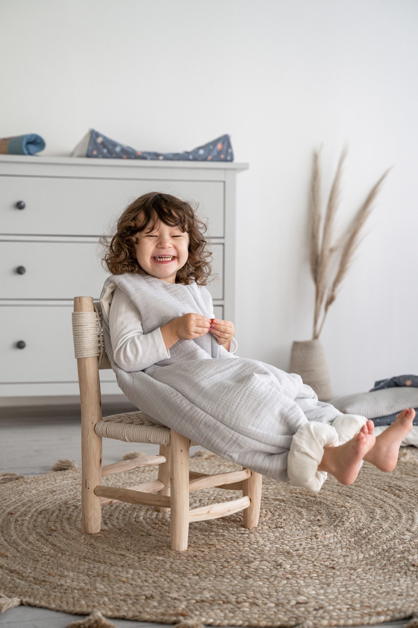 Julius Zöllner Babyschlafsack grün Jumper gefüttert Musselin 80 (1 tlg), Schlafsack Babyschlafsack