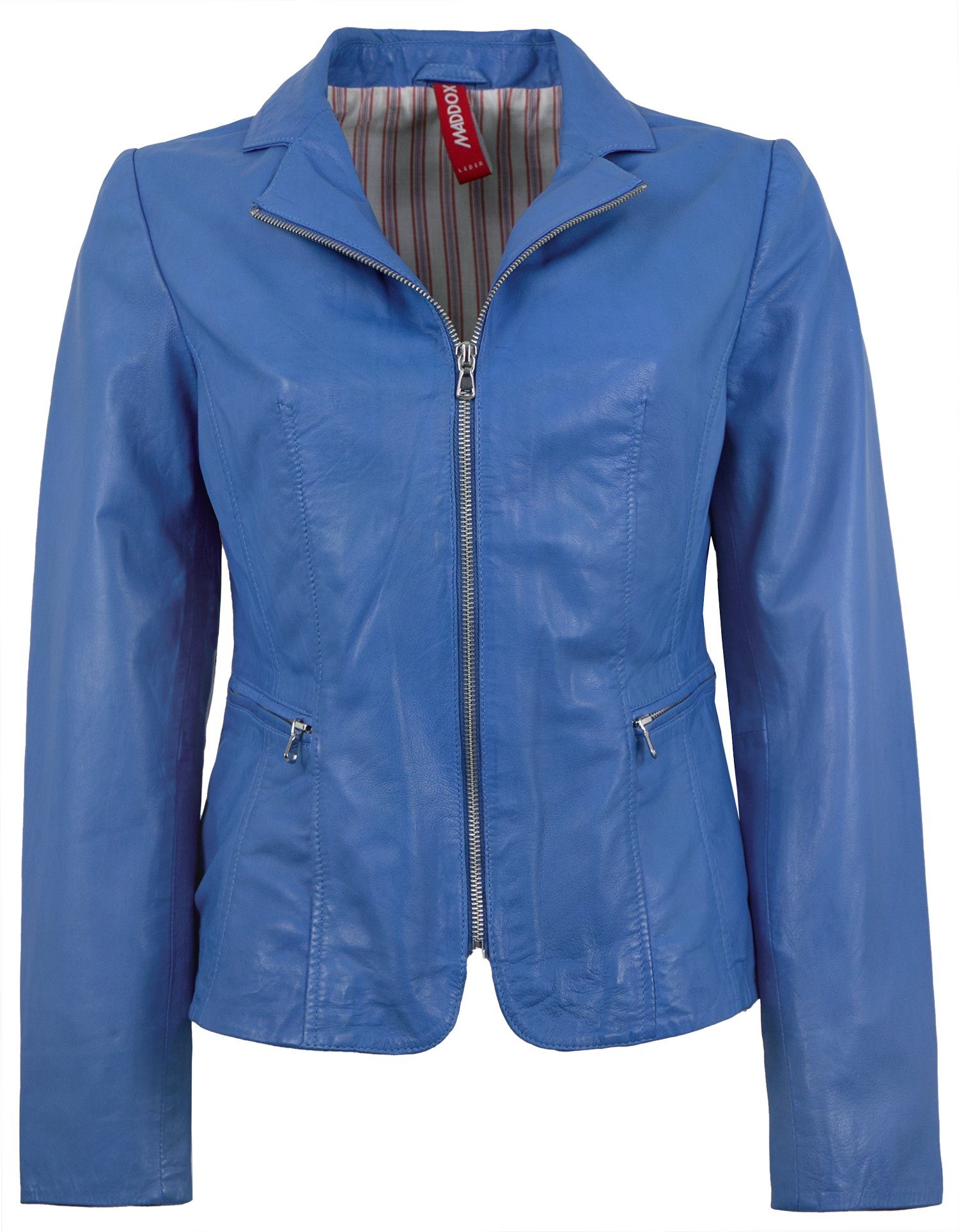 Lammnappa Lederjacke Lederjacke Blazer blau Maddox Damen Inka Echtleder