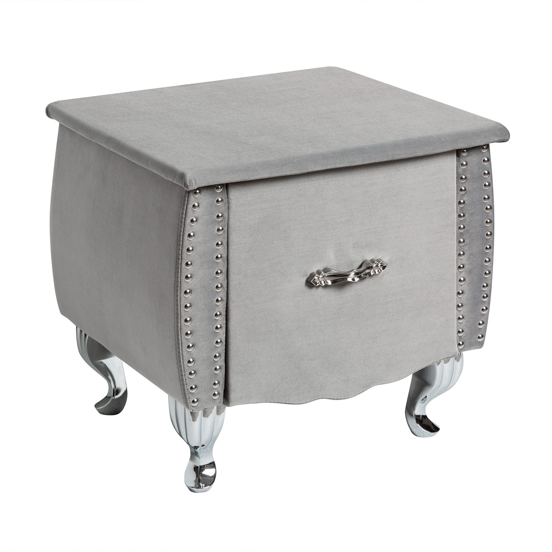 riess-ambiente Nachttisch EXTRAVAGANCIA 47cm silbergrau / silber, Nachtkomm günstig online kaufen