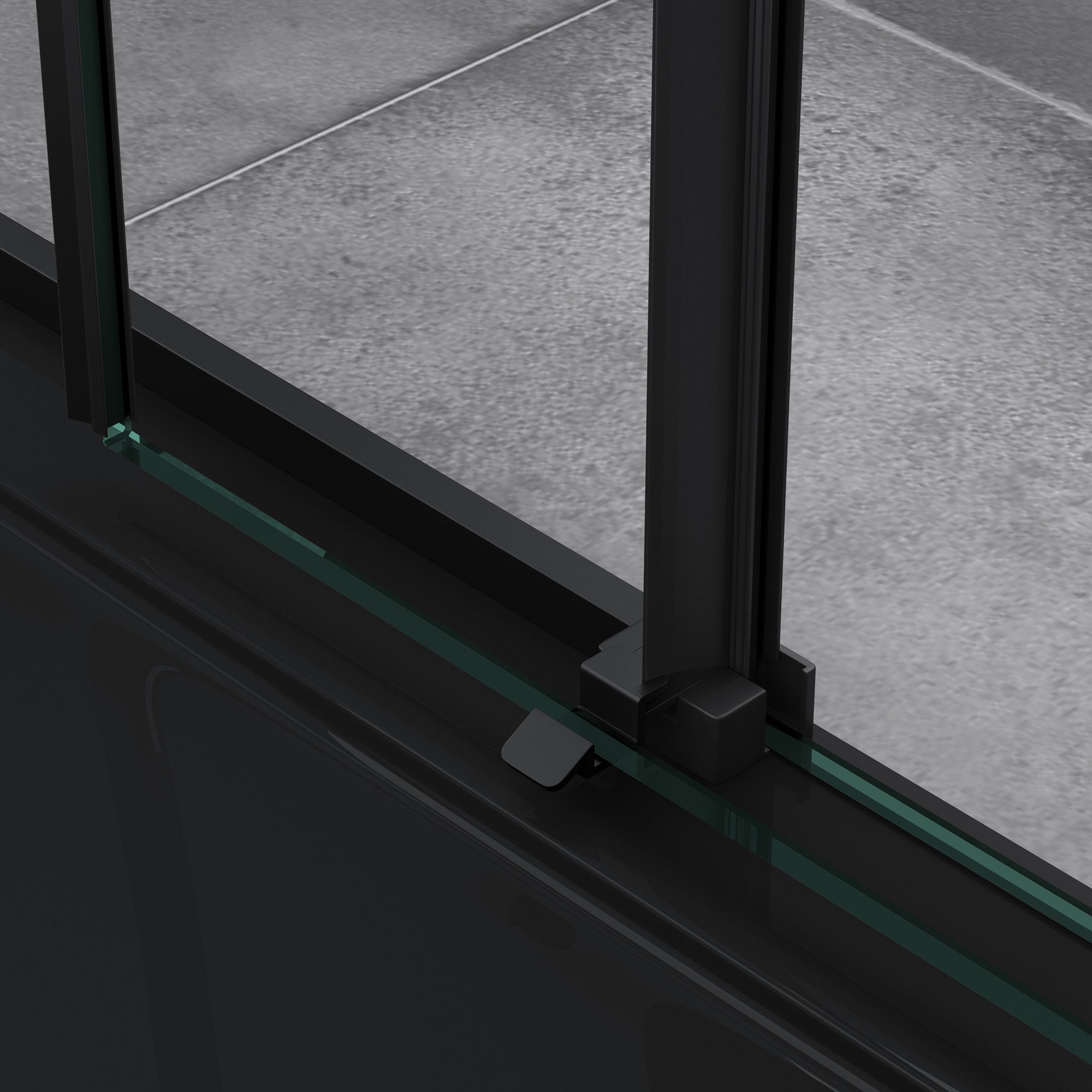 doporro Eckdusche Duschkabine Schiebetür Duschabtrennung 8mm ESG mit NANO H:195cm R18, BxT: 100x70 cm, Einscheibensicherheitsglas, mit Schiebetür – Bild 4 von 5