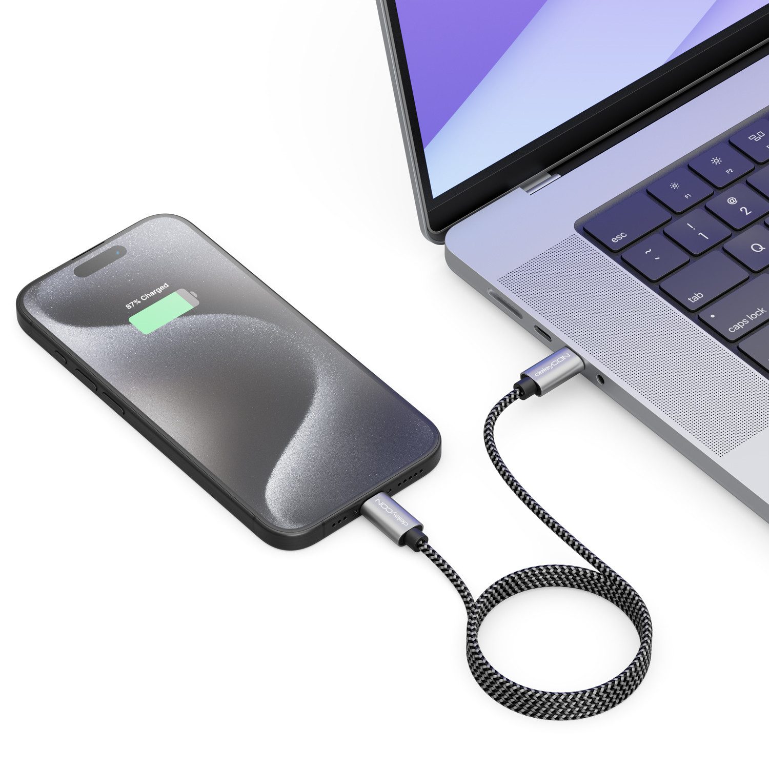 deleyCON deleyCON 1m USB C Kabel PD3.0 60W Schnellladekabel USB-C Ladekabel USB-Kabel – Bild 4 von 5