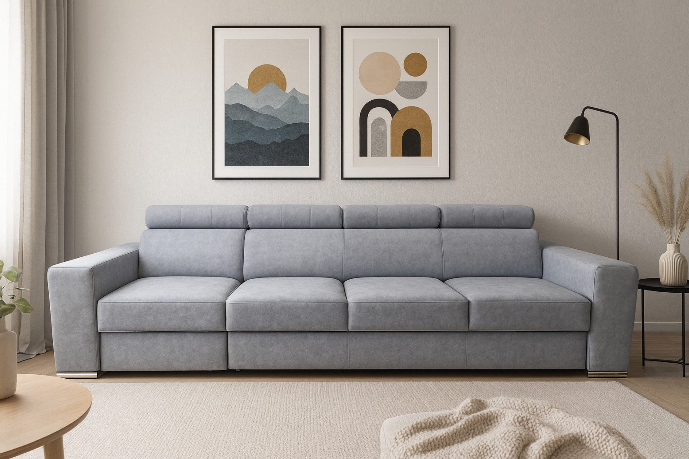 Deine Möbel 24 Sofa Couch 3-Sitzer / 4-Sitzer ELMO, mit Schlaffunktion