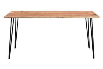 daslagerhaus living Schreibtisch Tisch FOUR Akazie mit Pinbeinen schwarz B 160 cm