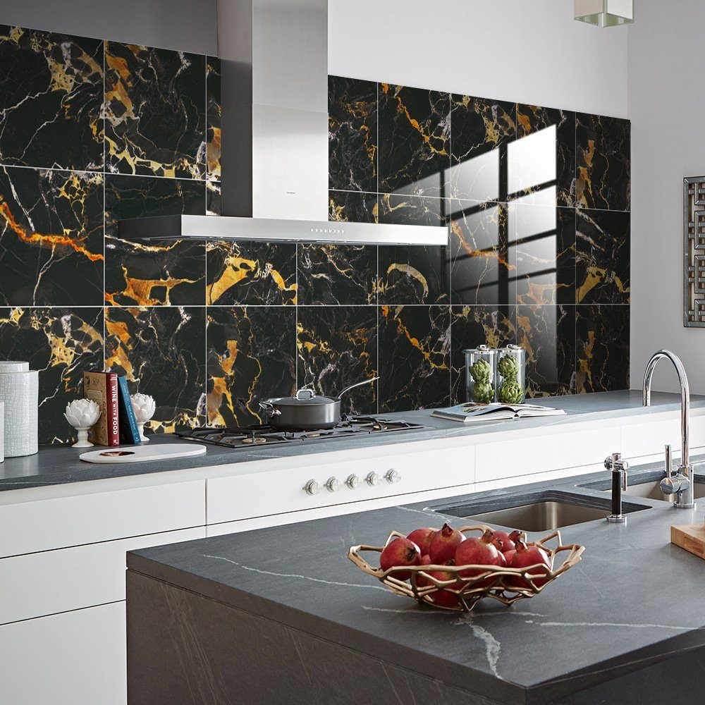 COOL-i ® Fliesenaufkleber, 10 stück PVC Fliesenaufkleber, Selbstklebende (10x10 cm, 15x15 cm)