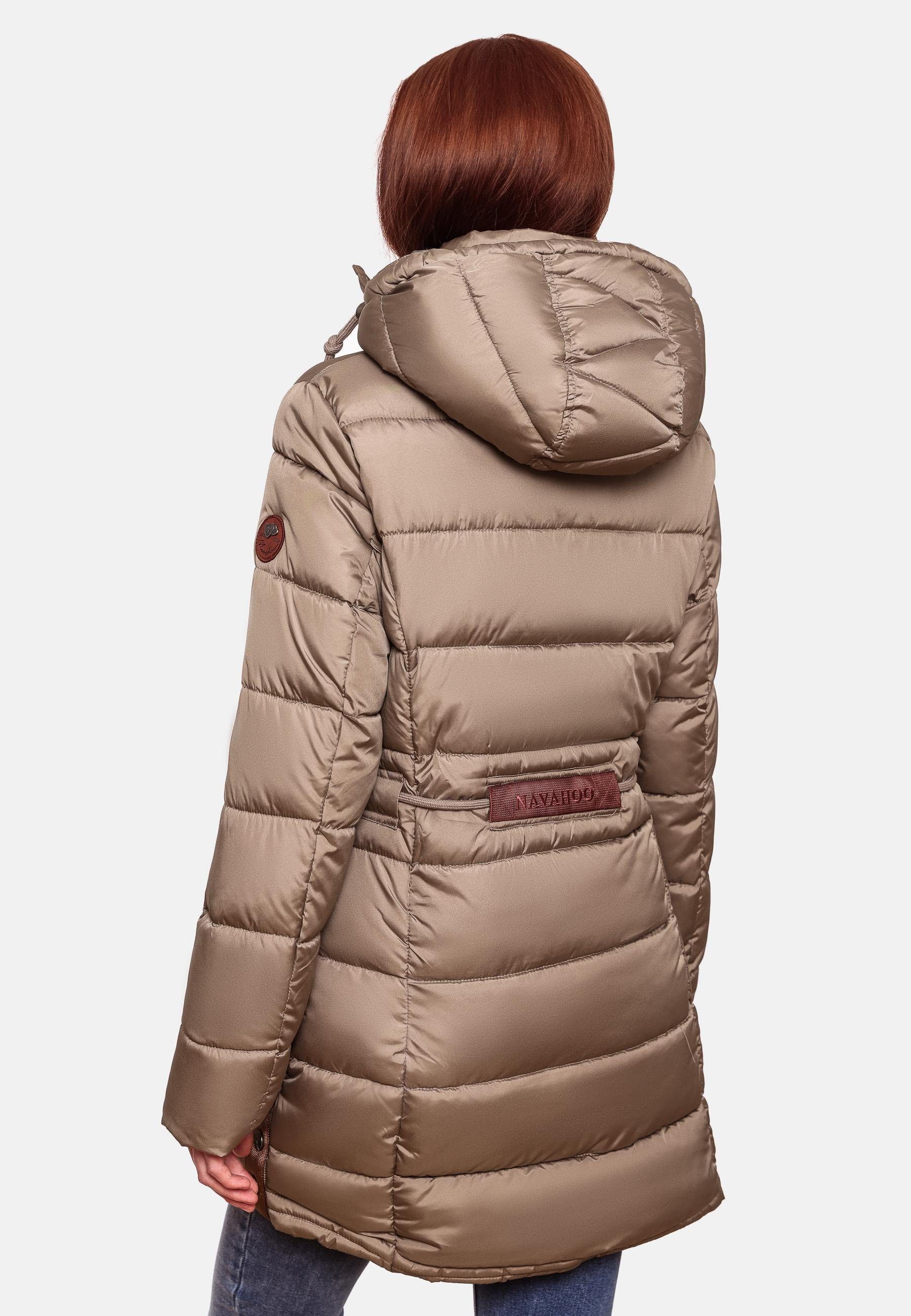 mit Navahoo taupe Winterparka Kapuze abnehmbarer Daliee Stylischer Steppmantel