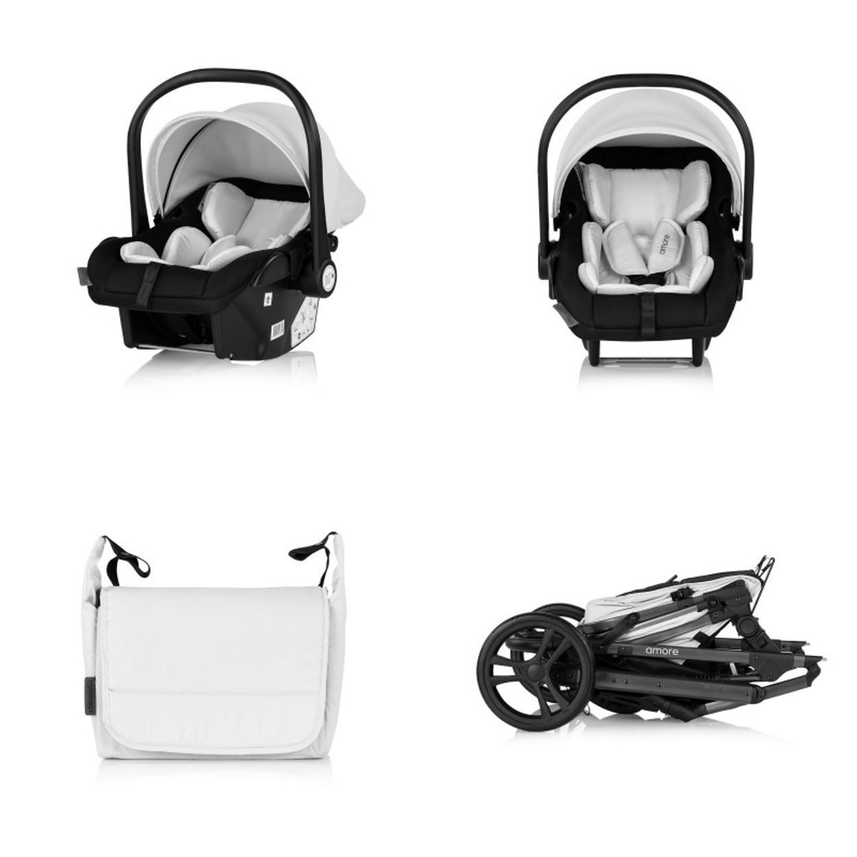 Chipolino Kombi-Kinderwagen Amore 3 in 1, EVA-Material, 5-Punkt-Gurt, 3-Punkt-Gurt, Babywanne, Babyschale – Bild 5 von 5