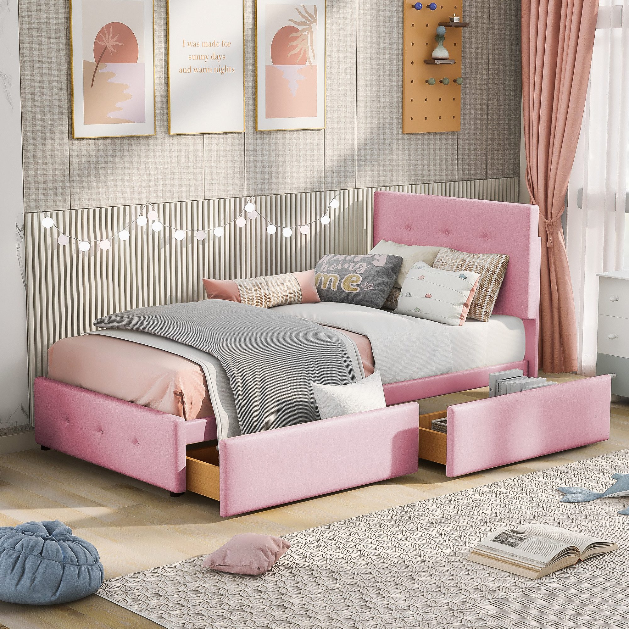 STILVORA Polsterbett 90x200 Kinderbett mit Matratze,Jugendbett günstig online kaufen