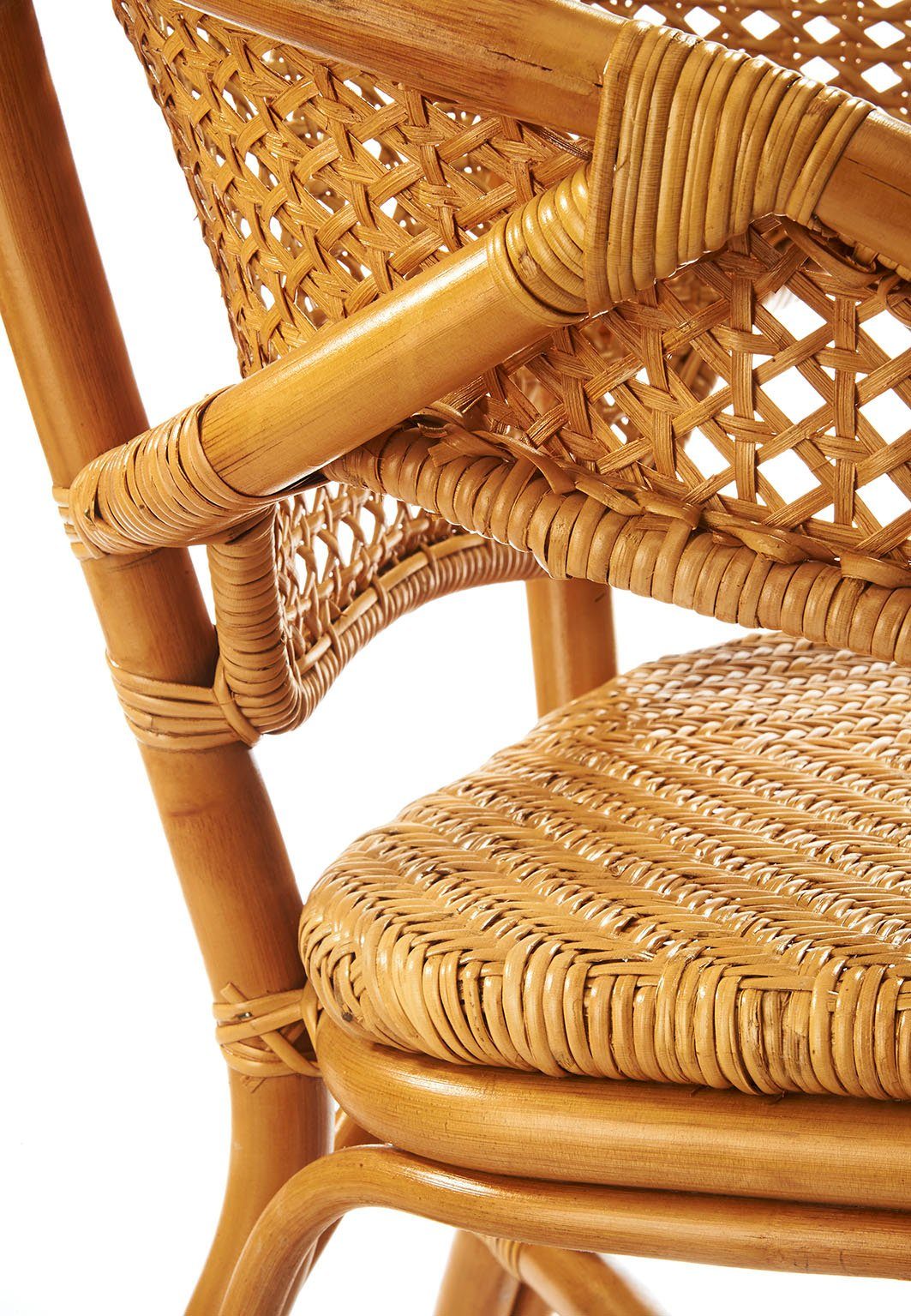 Kobolo Rattanstuhl Stuhl Sessel -NIMES- mit Wiener Geflecht (aus Rattan)